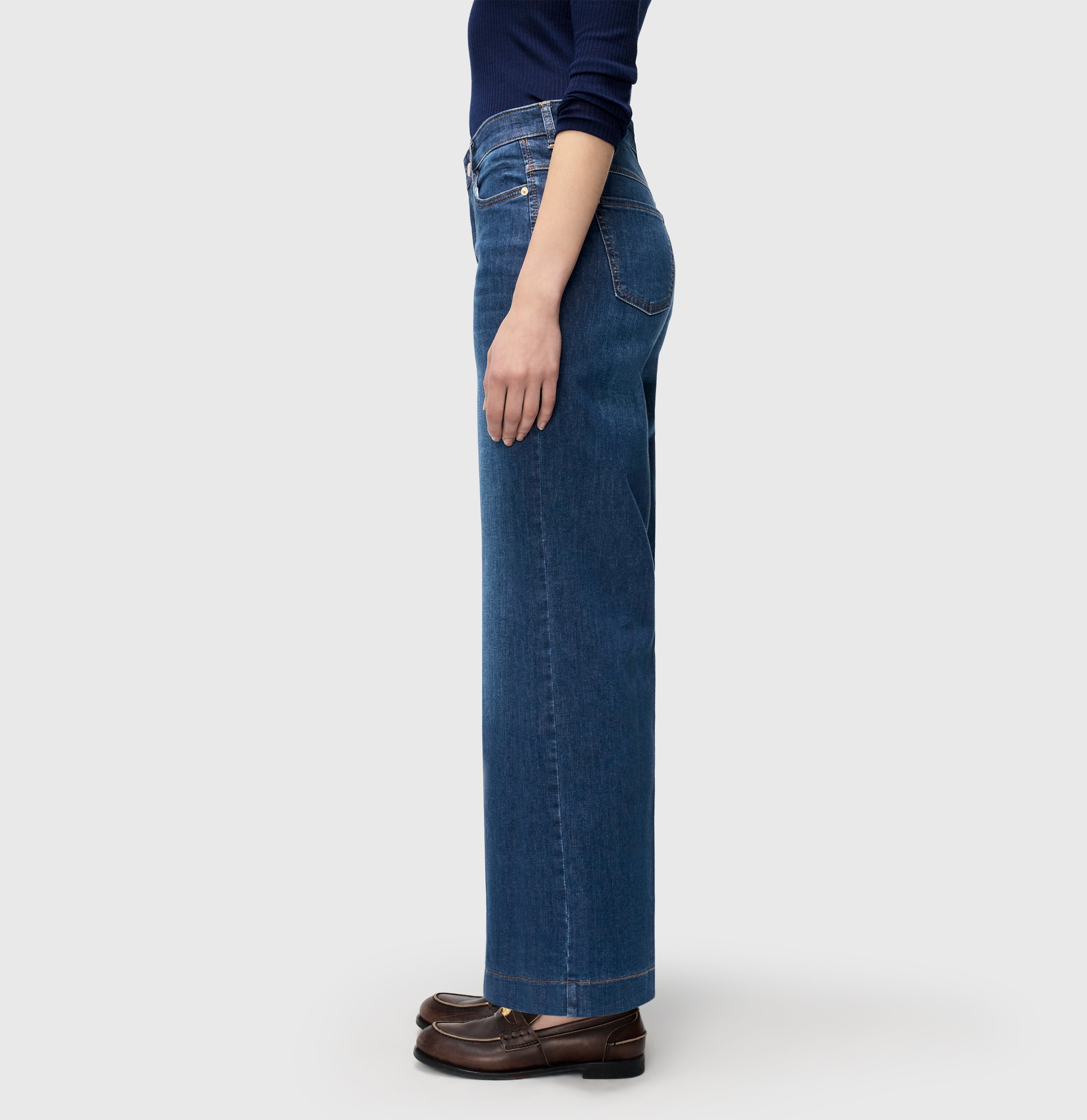 MAC Wide Leg Fashion Blue Washed