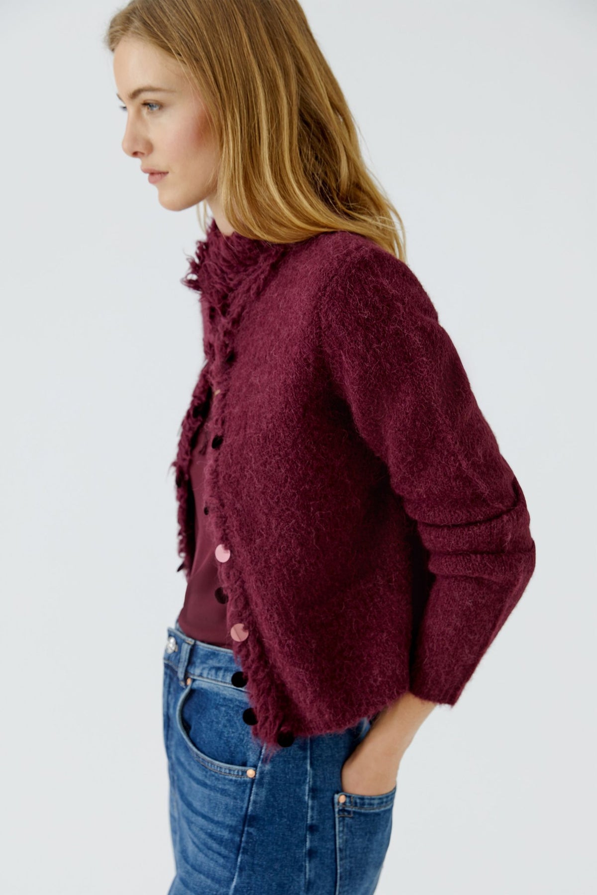 Strickjacke mit Fransen
