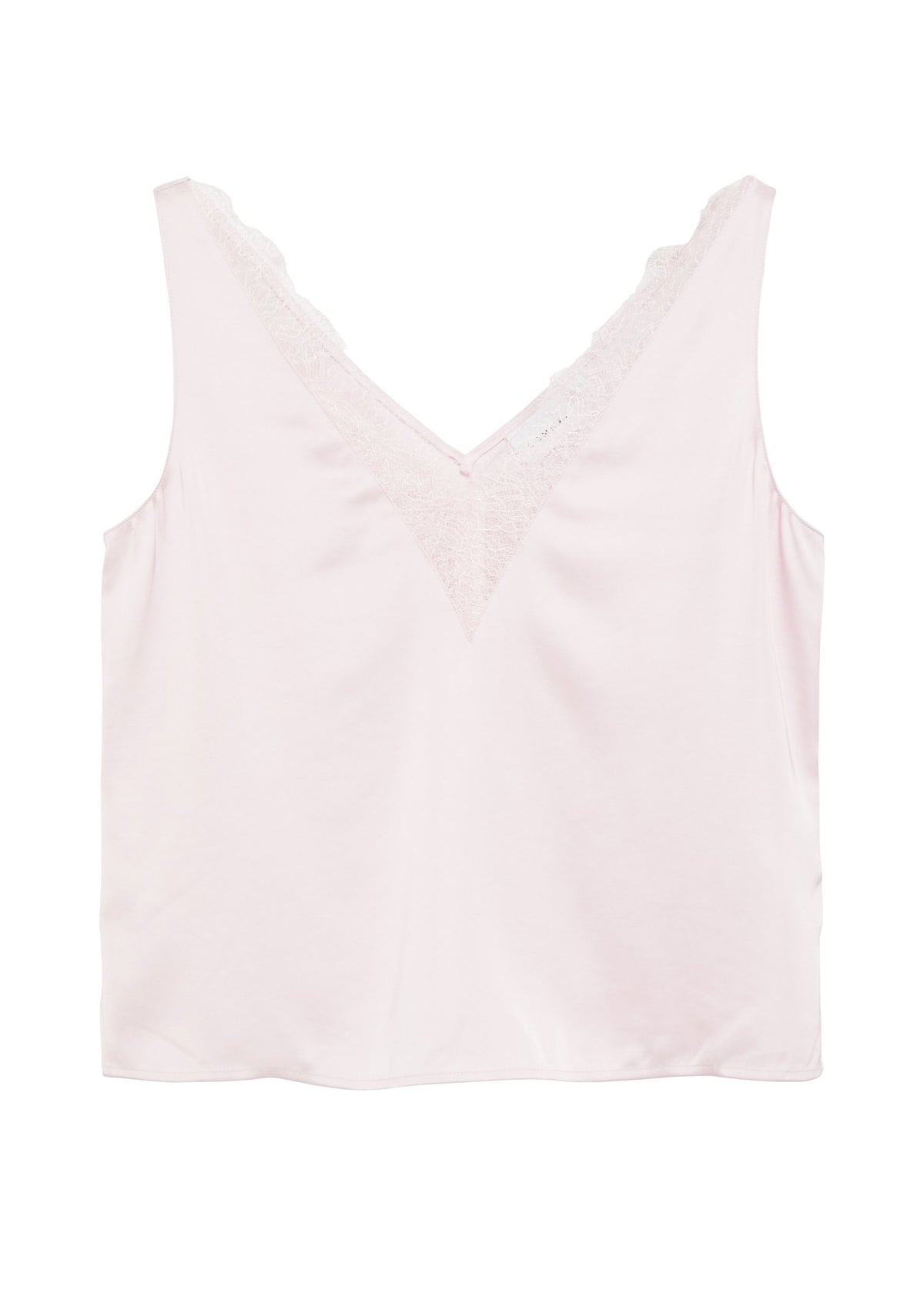 Satin Top mit Spitze