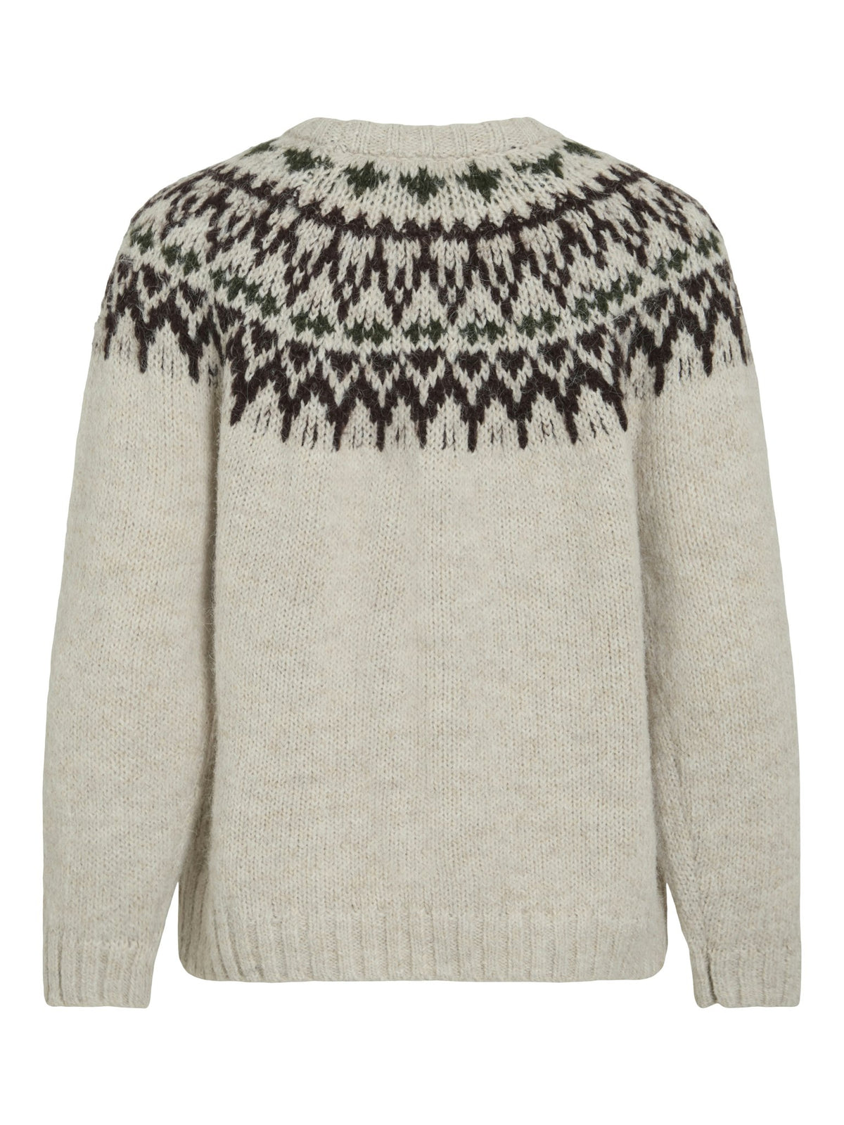 VILA Strickpullover Super Light Natural Melan/Coffee Be
