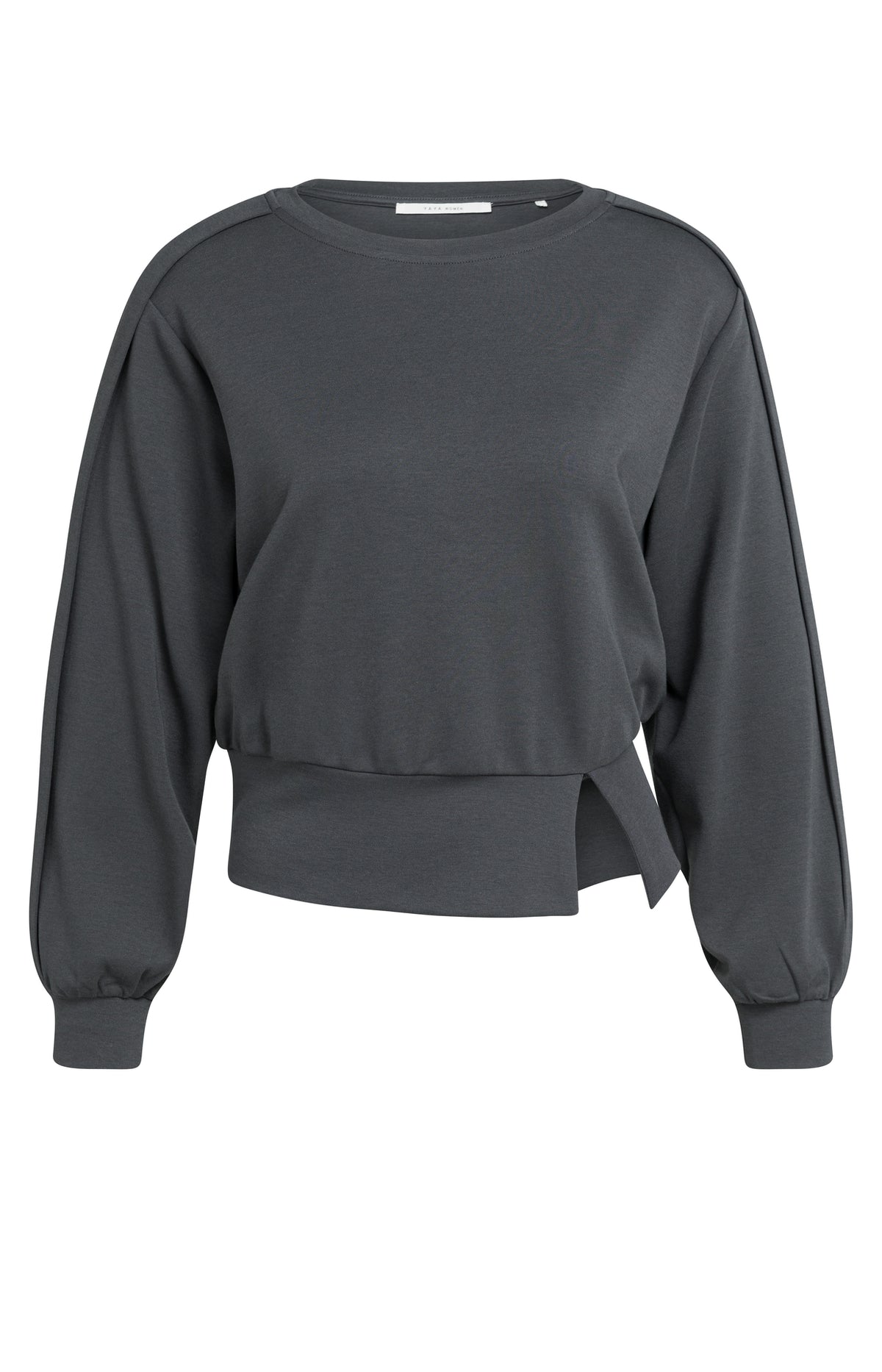 Sweatshirt mit engem Saum und Faltdetail