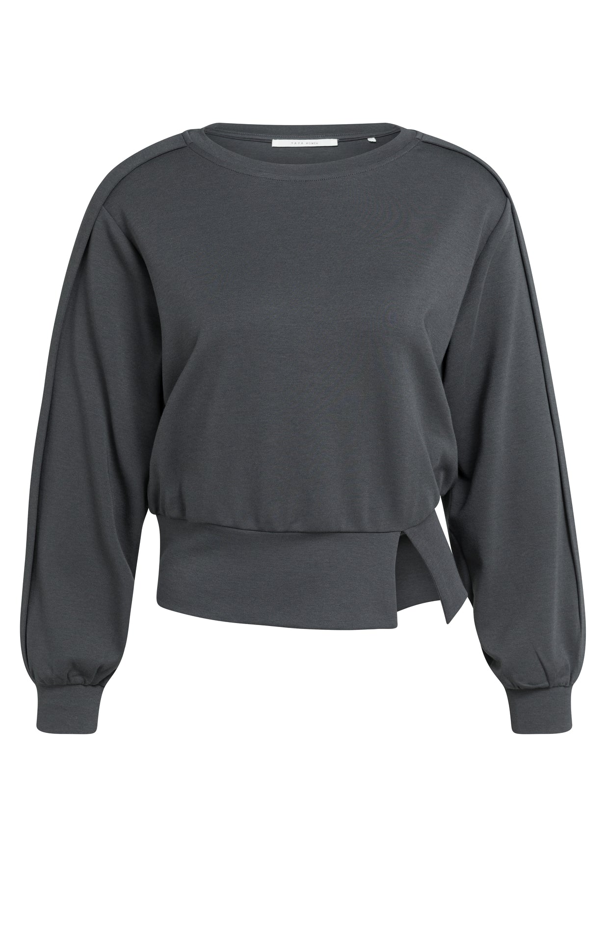Sweatshirt mit engem Saum und Faltdetail