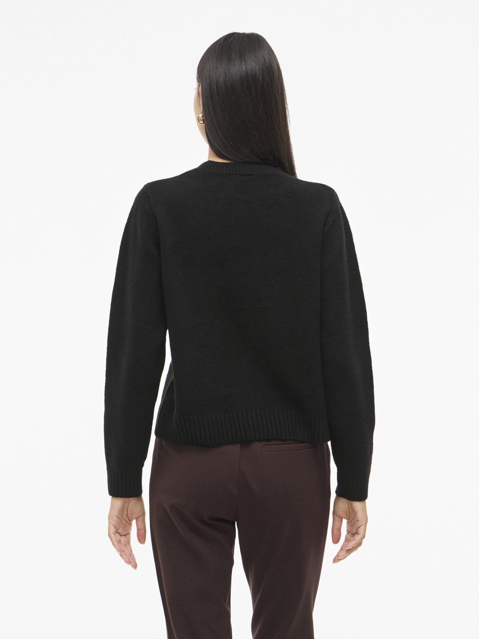 VILA Strickpullover Black Beauty/Lipo Egret