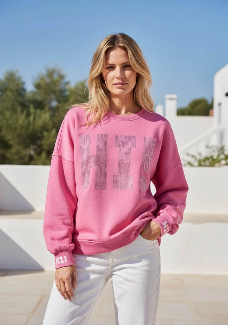 miss goodlife Sweatshirts Flashrose/White