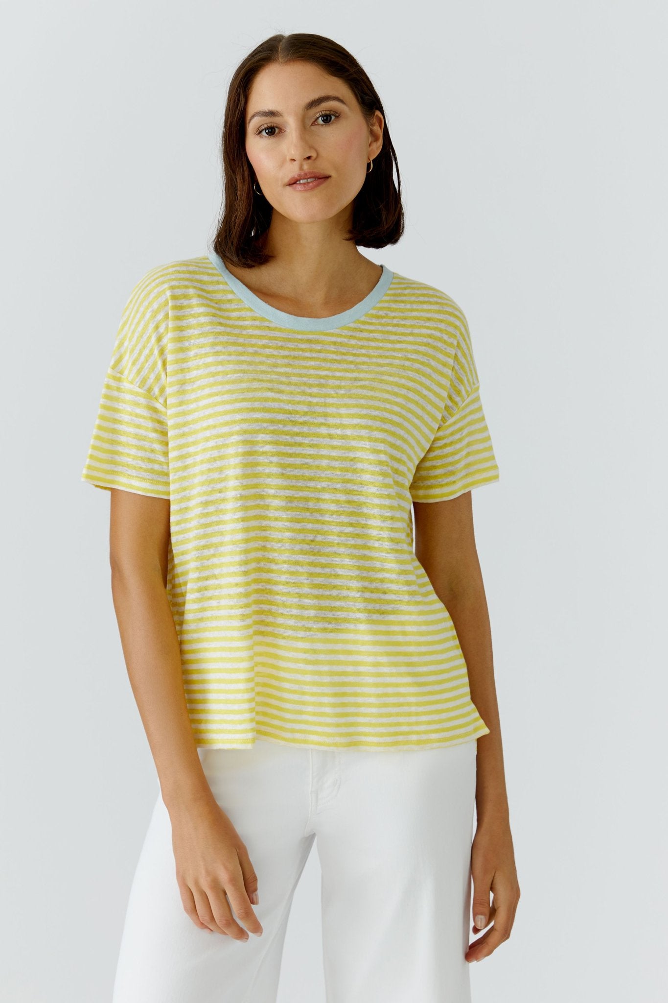 T-Shirt aus Leinen mit Streifen