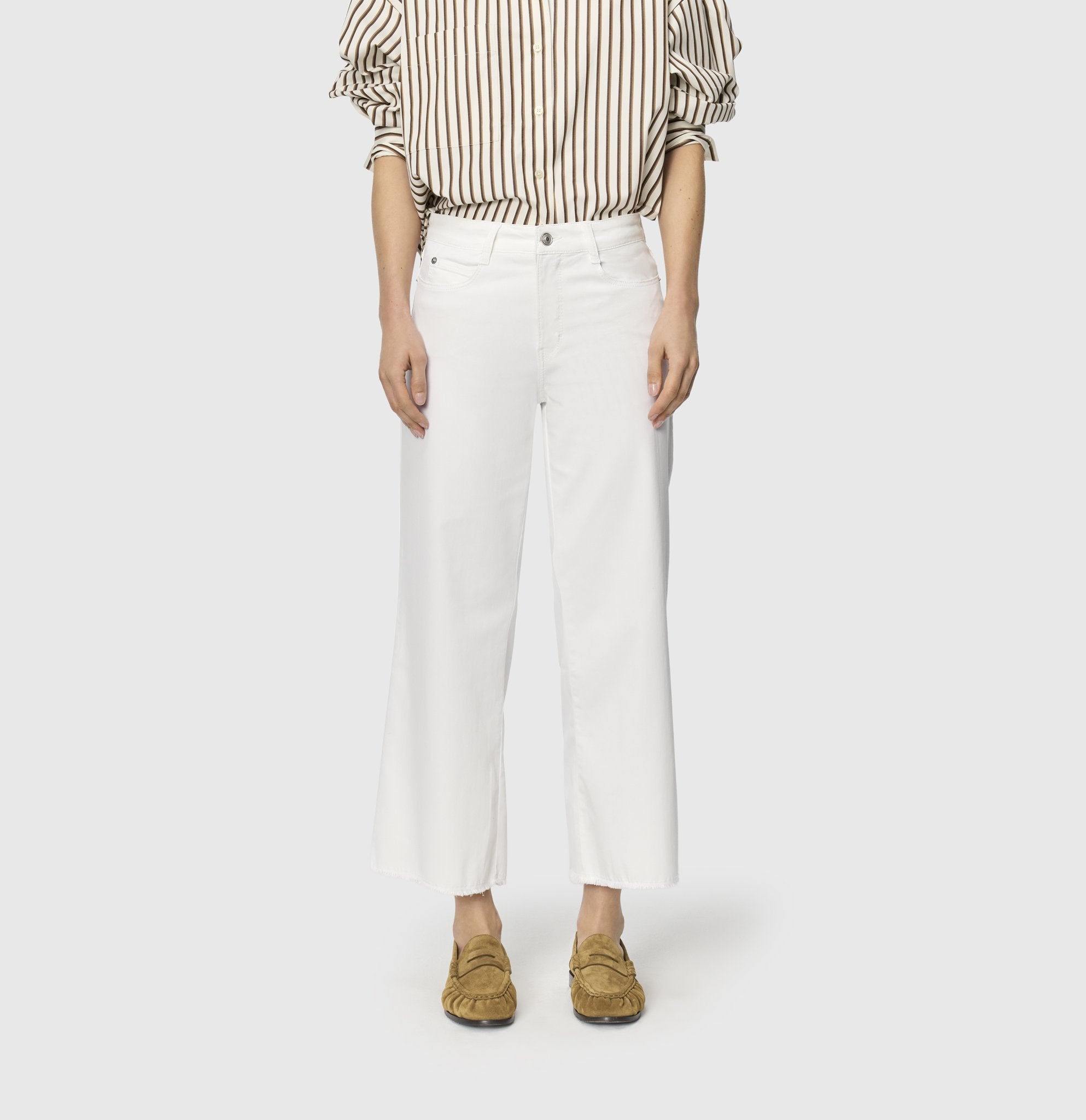 MAC Wide Leg White Denim