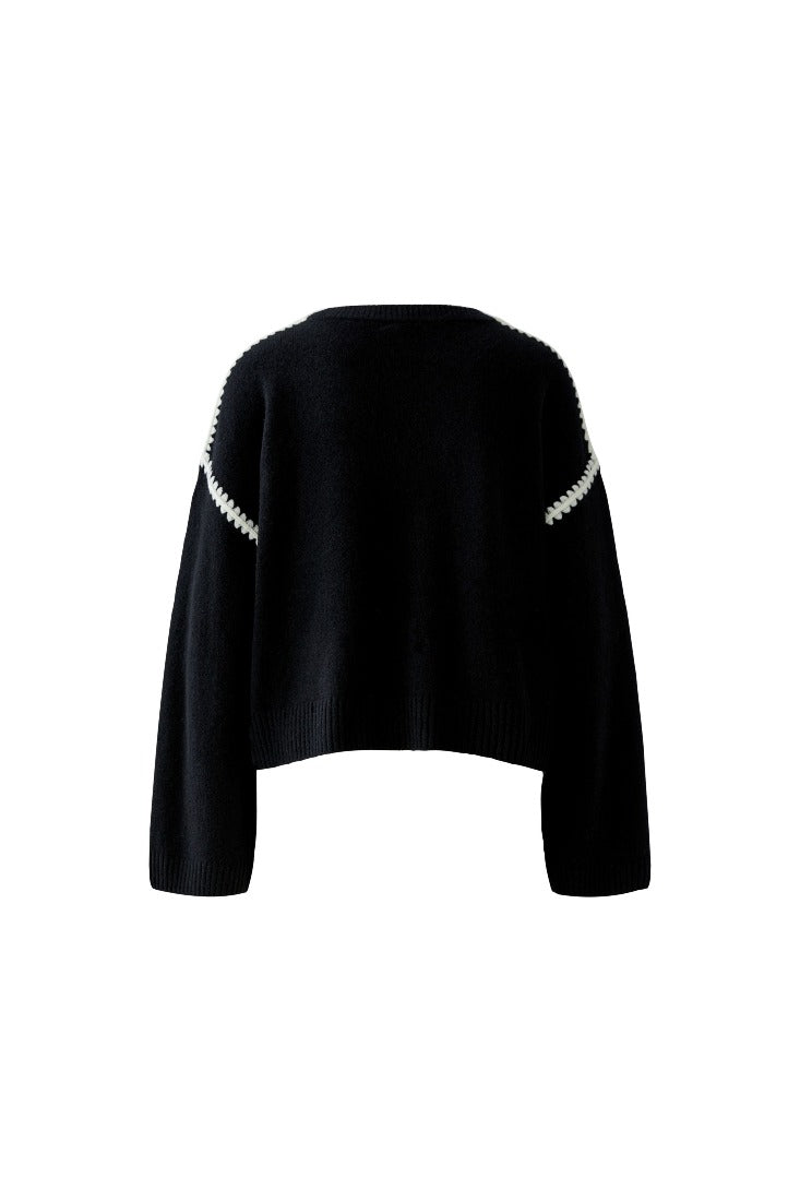 Strickpullover in Häkeloptik