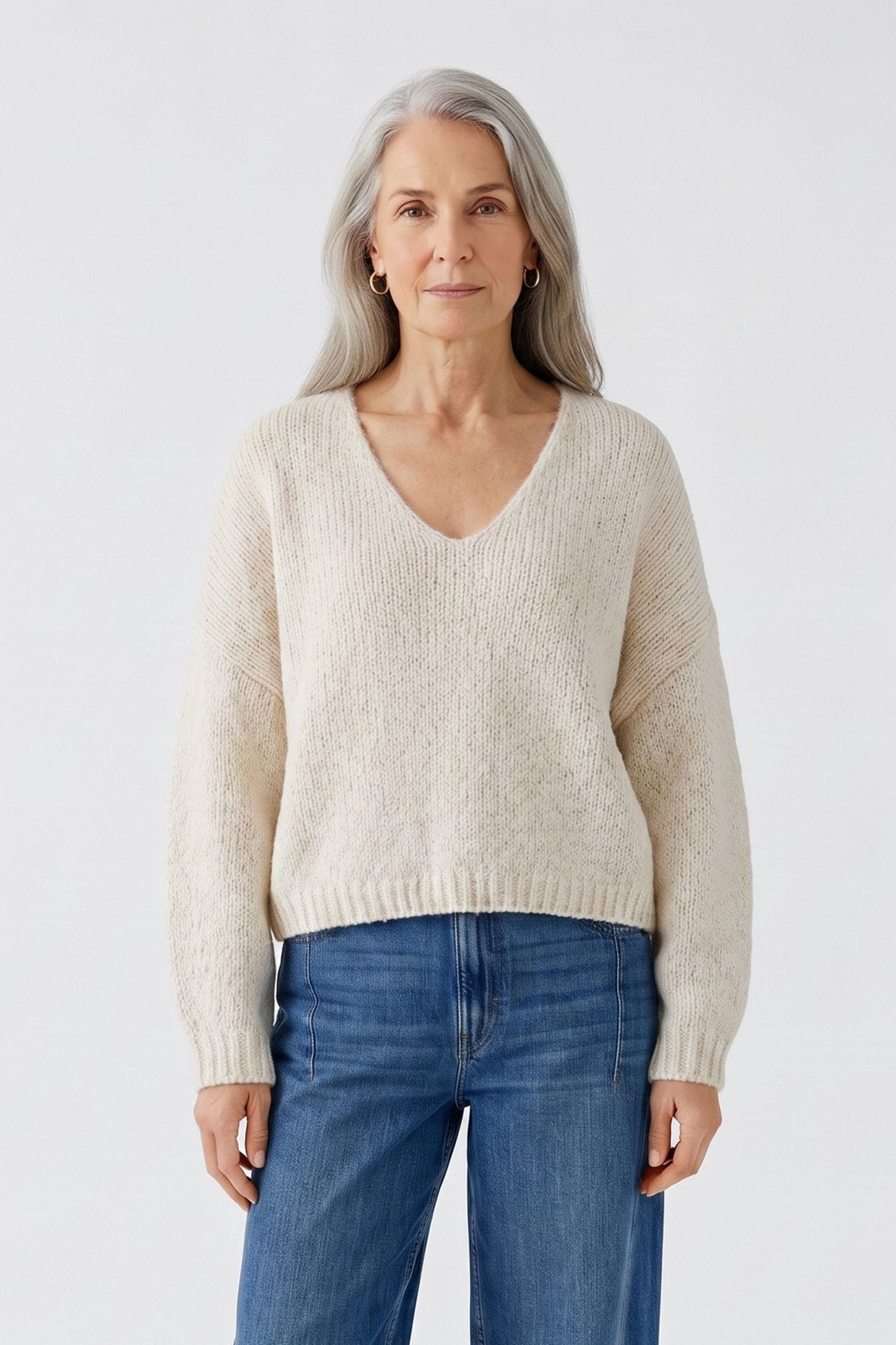 Strickpullover mit V-Ausschnitt