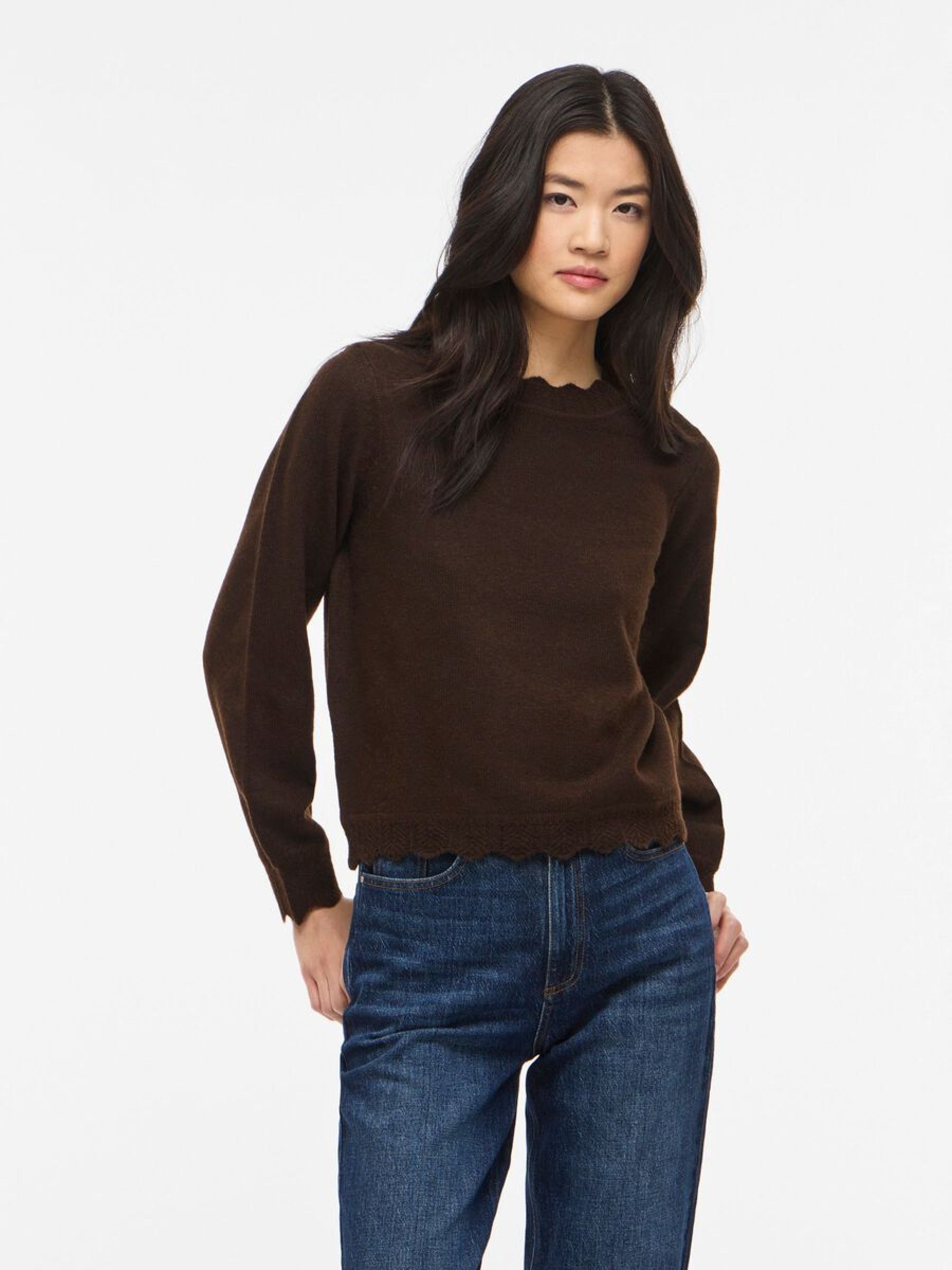 VILA Strickpullover Coffee Bean/Melange