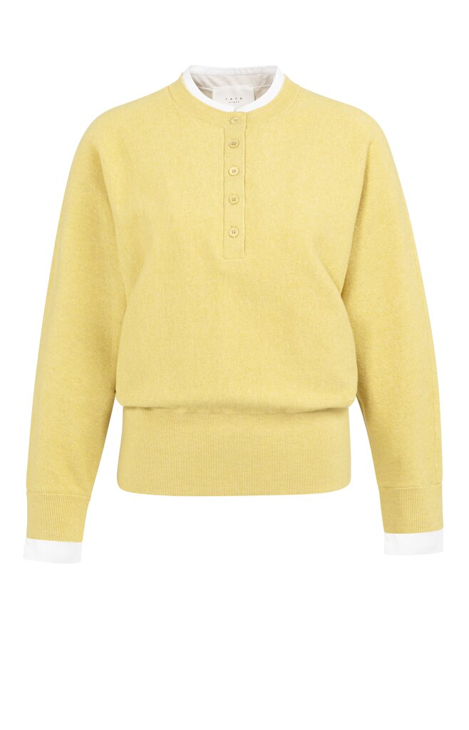 Yaya knitted sweater Dried Moss Green Melange