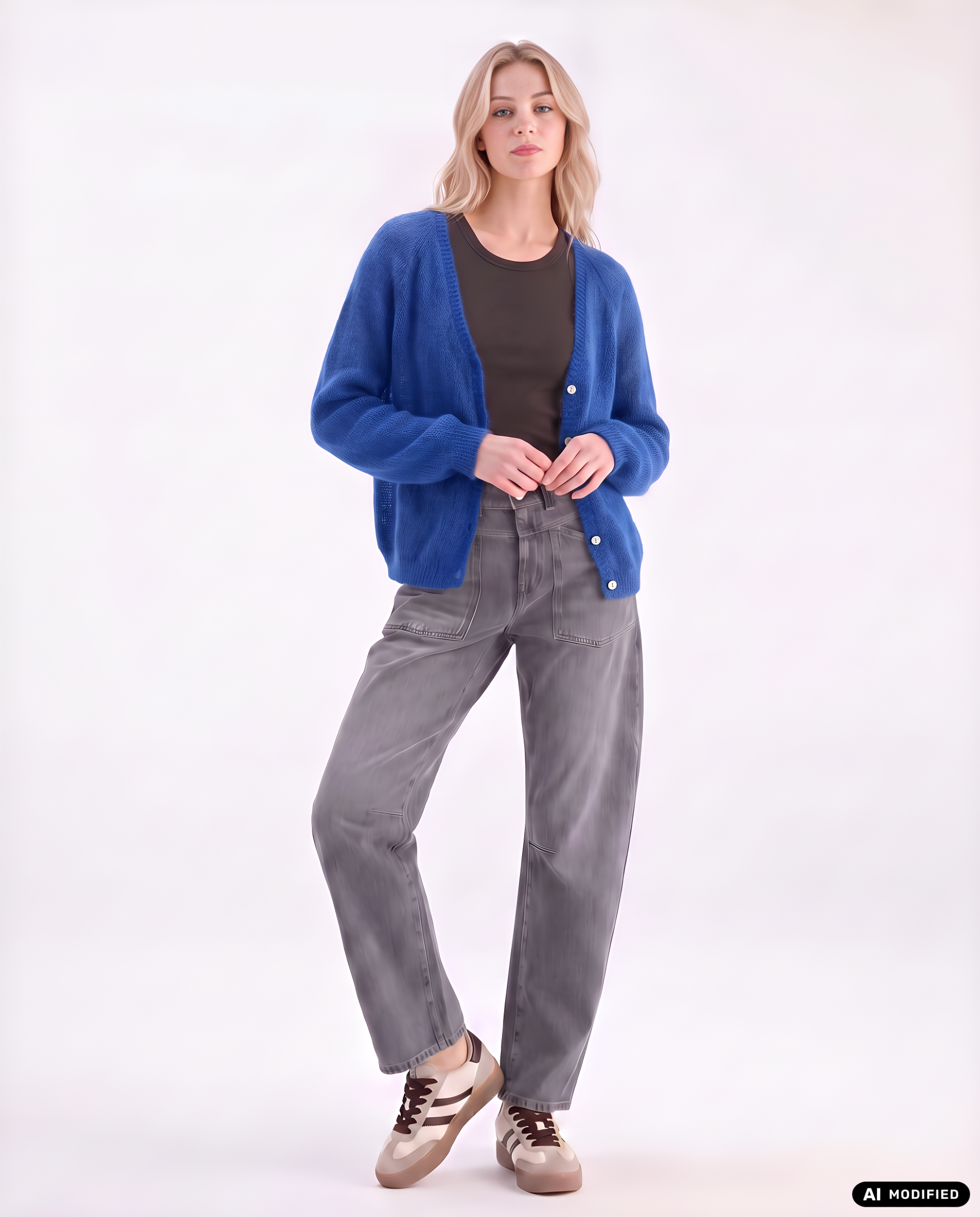Strickjacke mit V-Ausschnitt