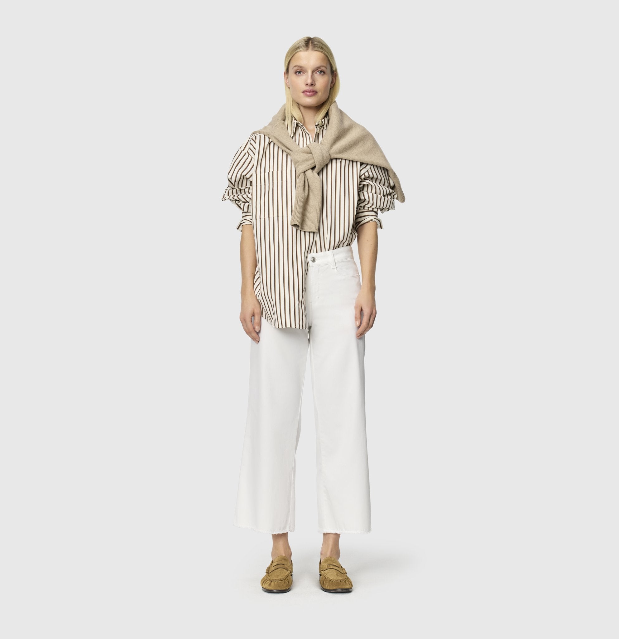 MAC Wide Leg White Denim