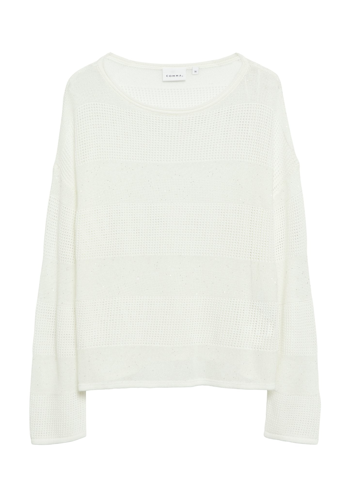 Pullover aus Ajourstrick mit feinen Pailletten