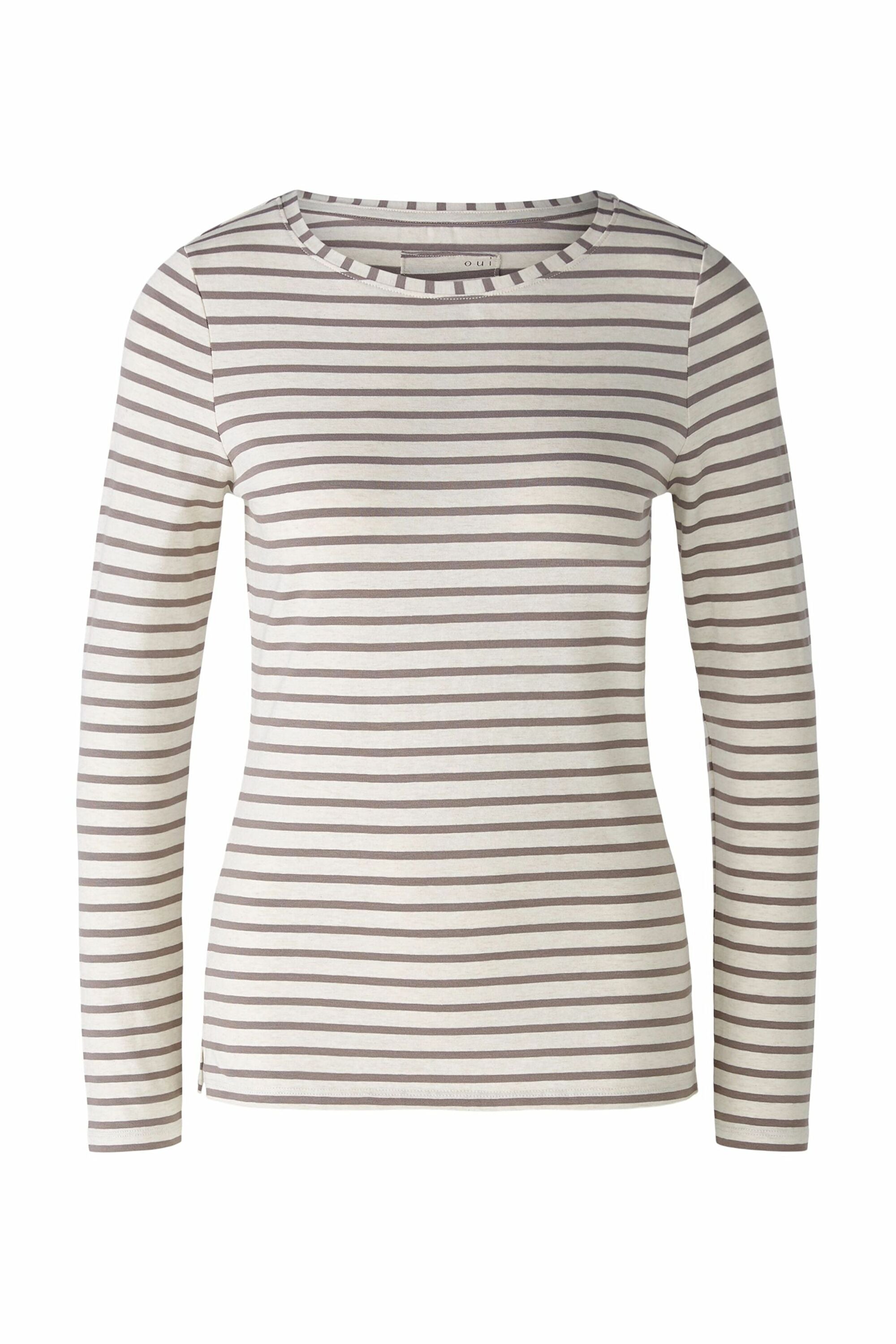Oui Longsleeve Dk Brown Offwhite