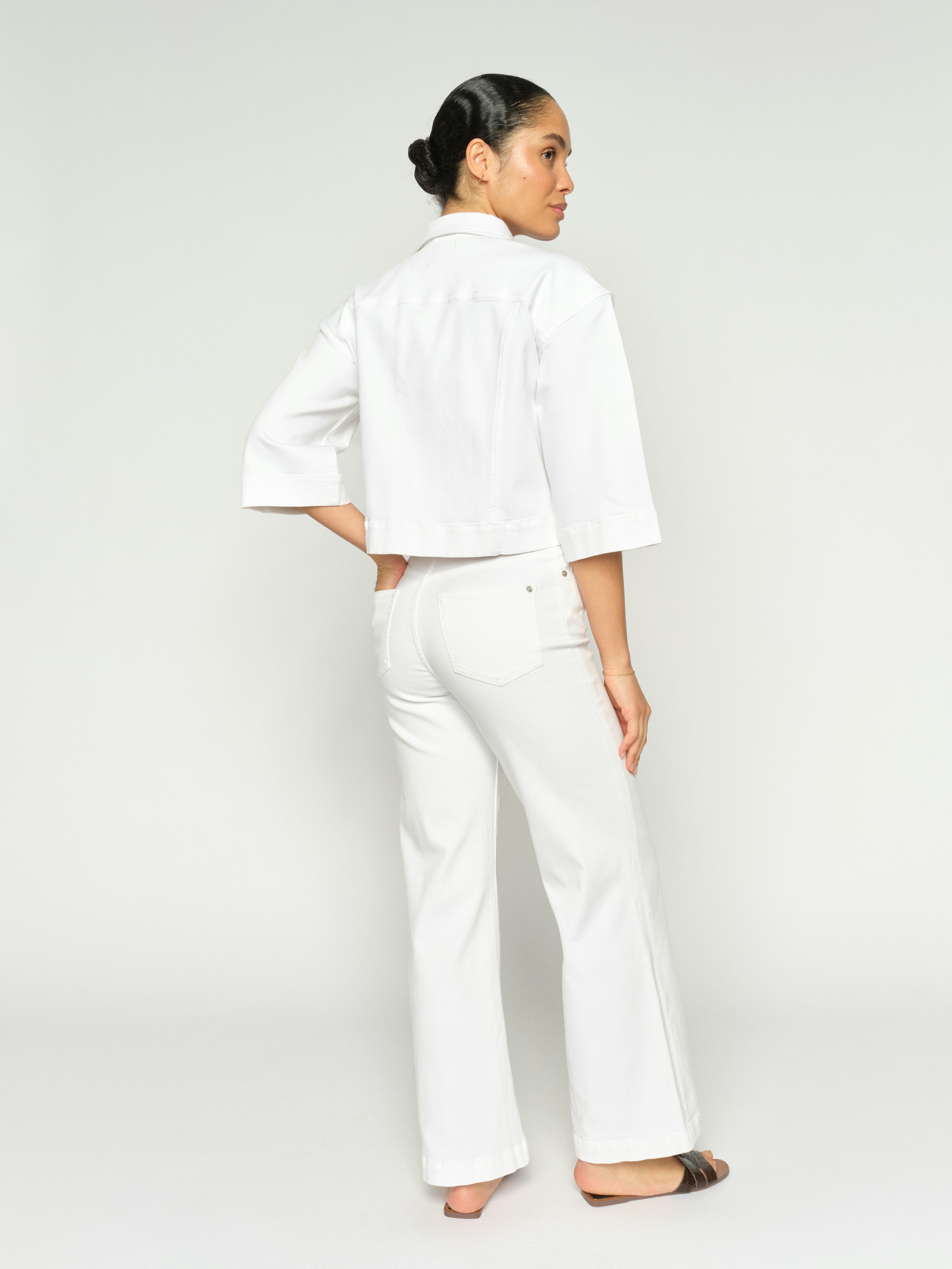 Mos Mosh Flared Leg Bright White