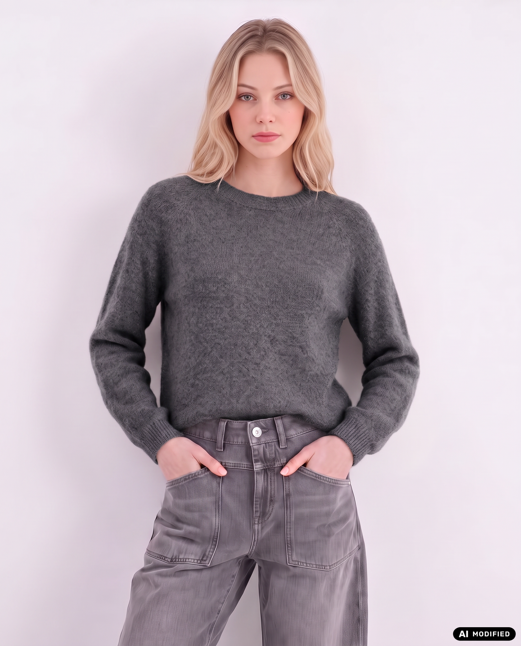 Strickpullover mit Rundhalsausschnitt