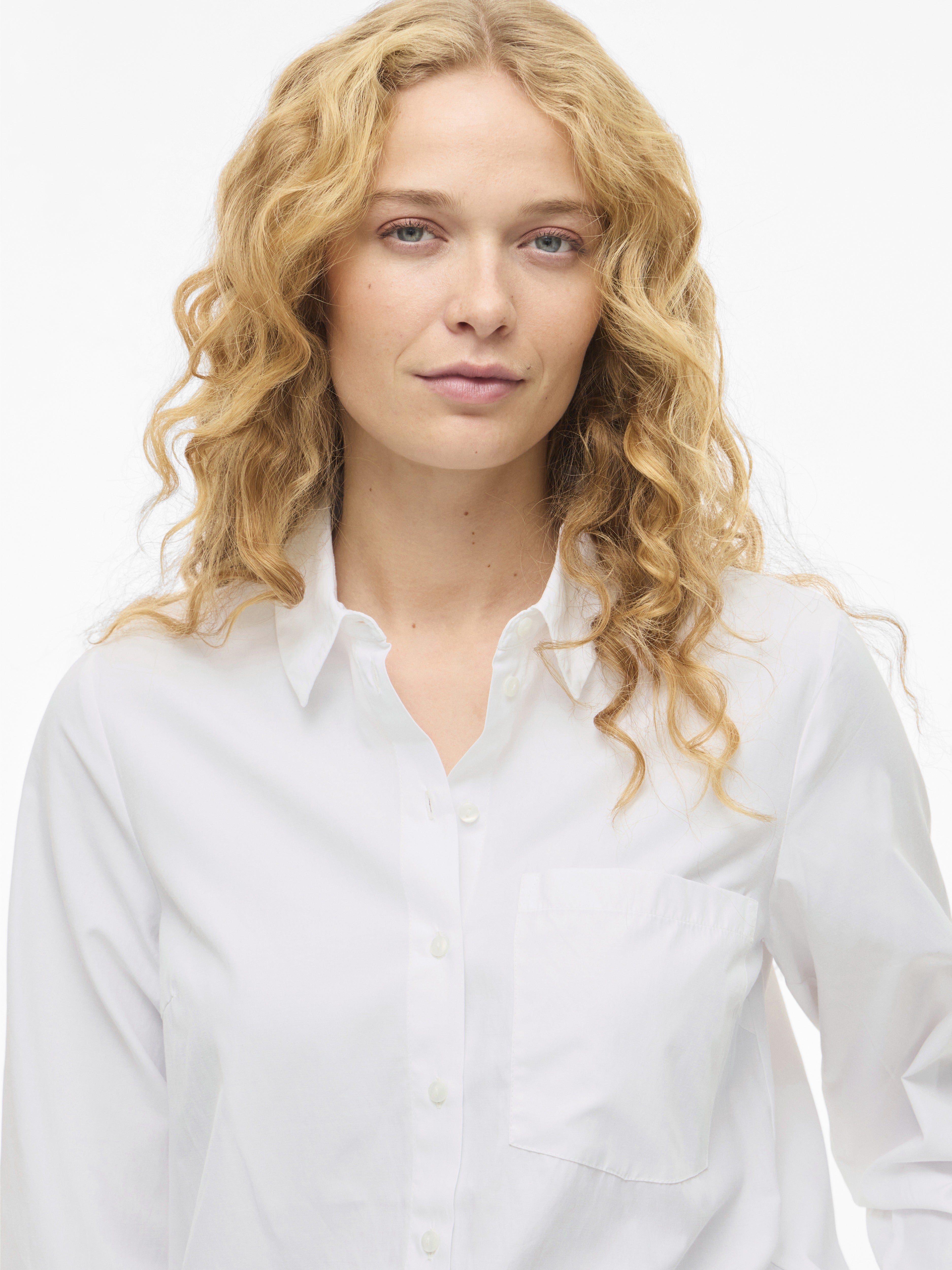 VILA Blusen Bright White
