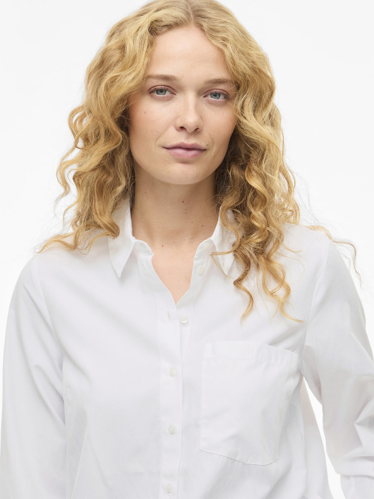 VILA Blusen Bright White