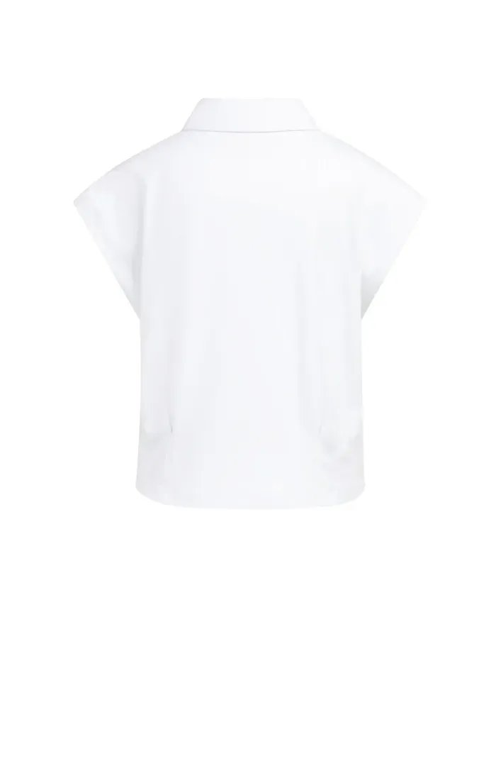 Ärmellose Jersey-Bluse mit taillierenden Nähten