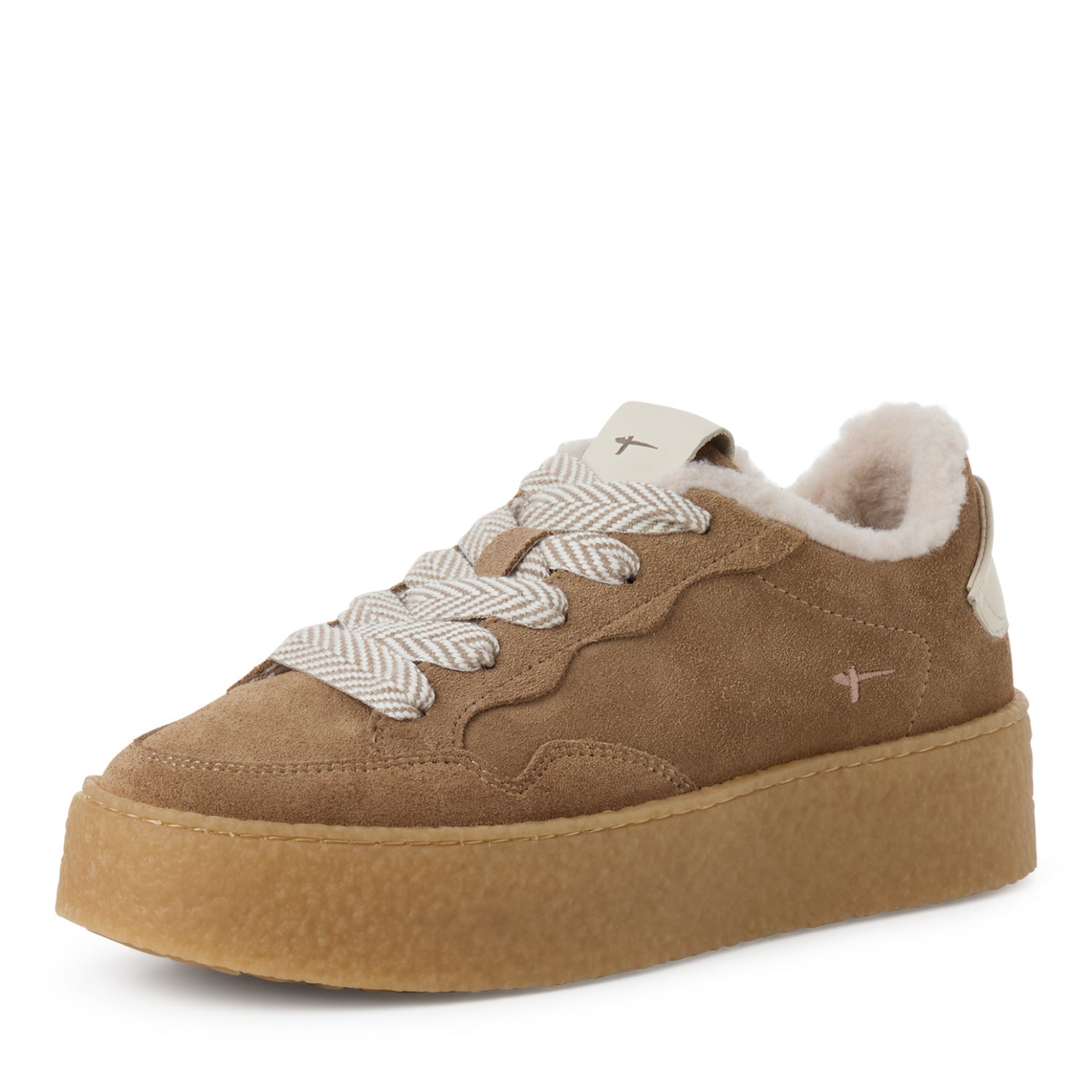 Leder Sneaker mit Teddyfell