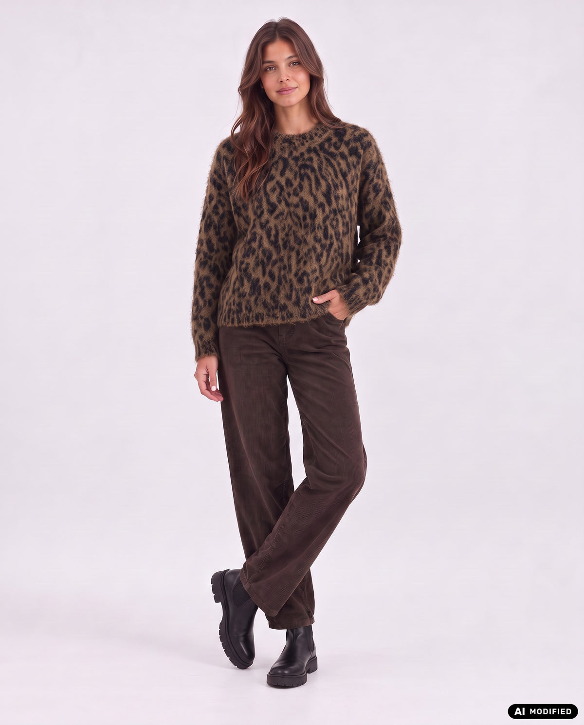 Strickpullover mit Leo-Muster