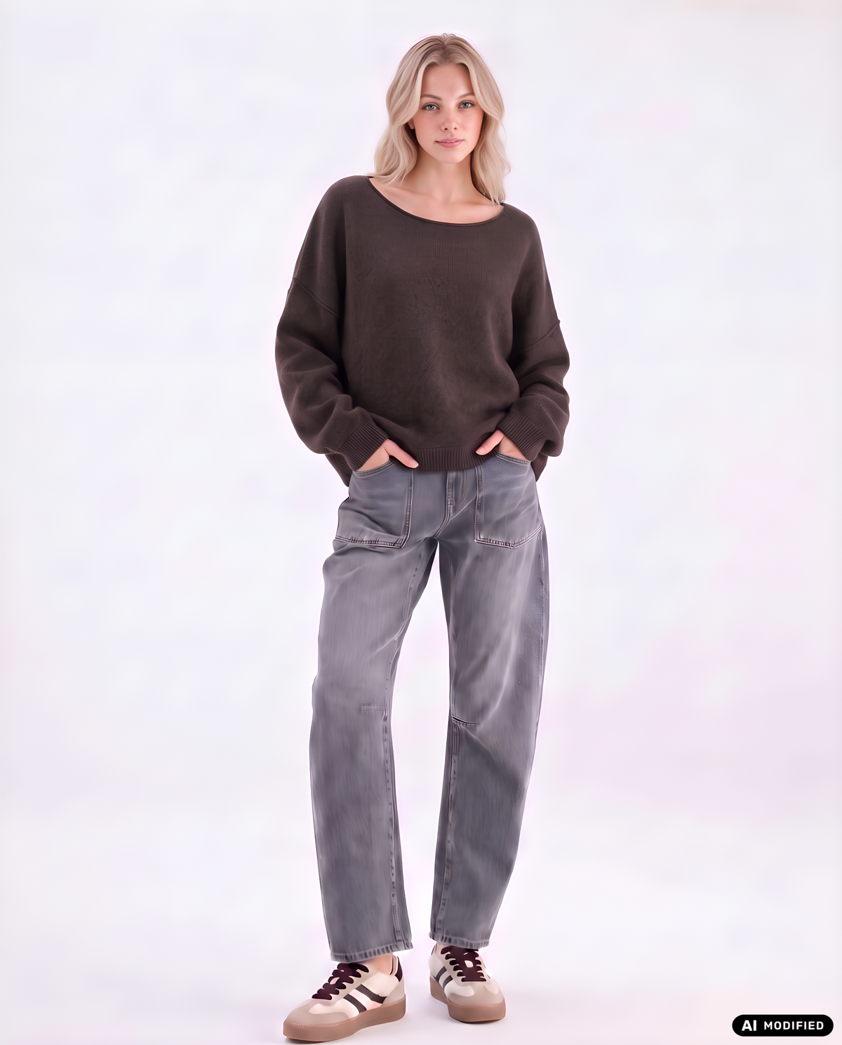 Strickpullover mit U-Boot-Ausschnitt