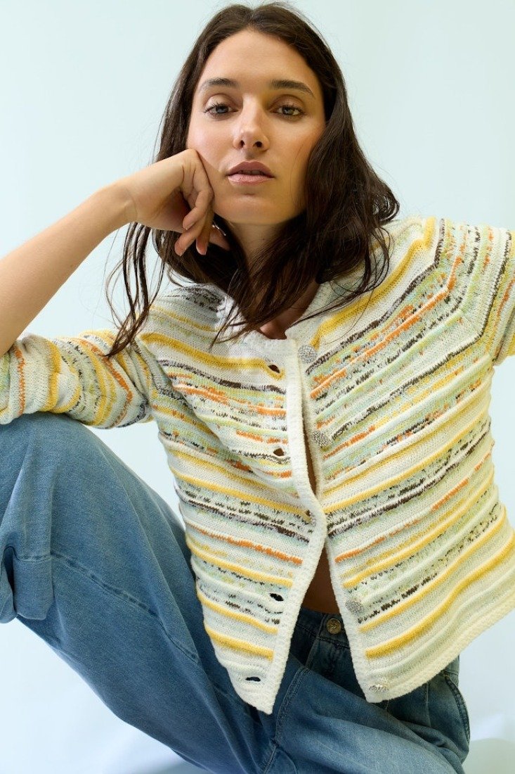 Strickjacke in Multicolor-Jacquard