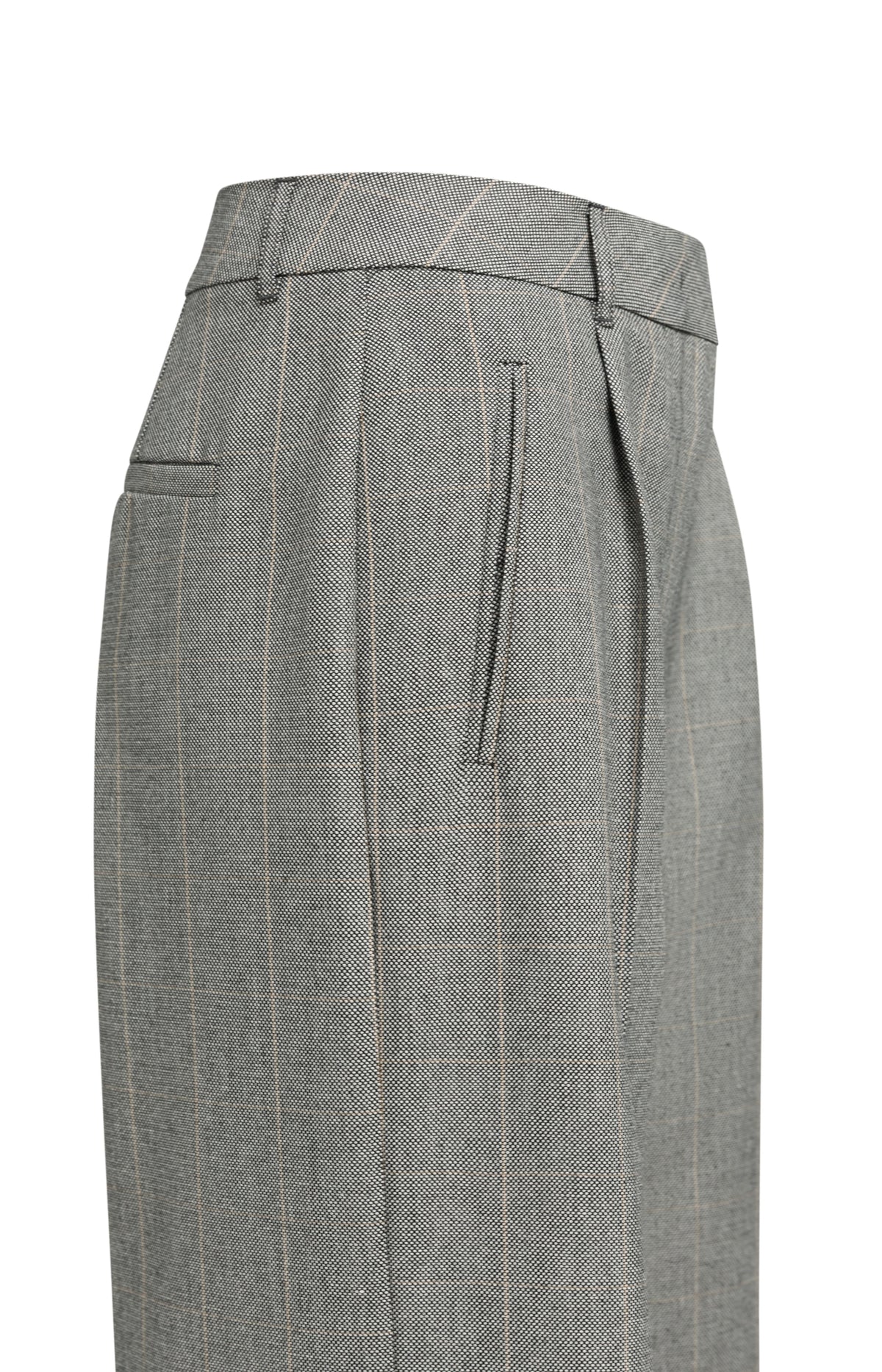Karierte Hose mit weitem Bein