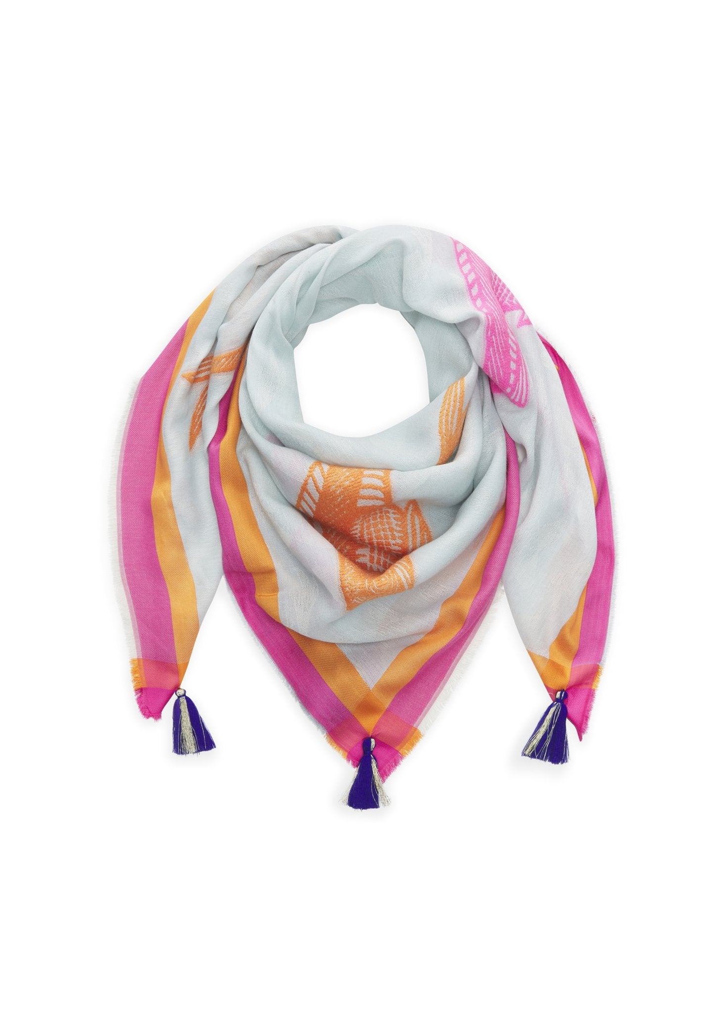 Jacquard-Tuch mit Fisch Motiven