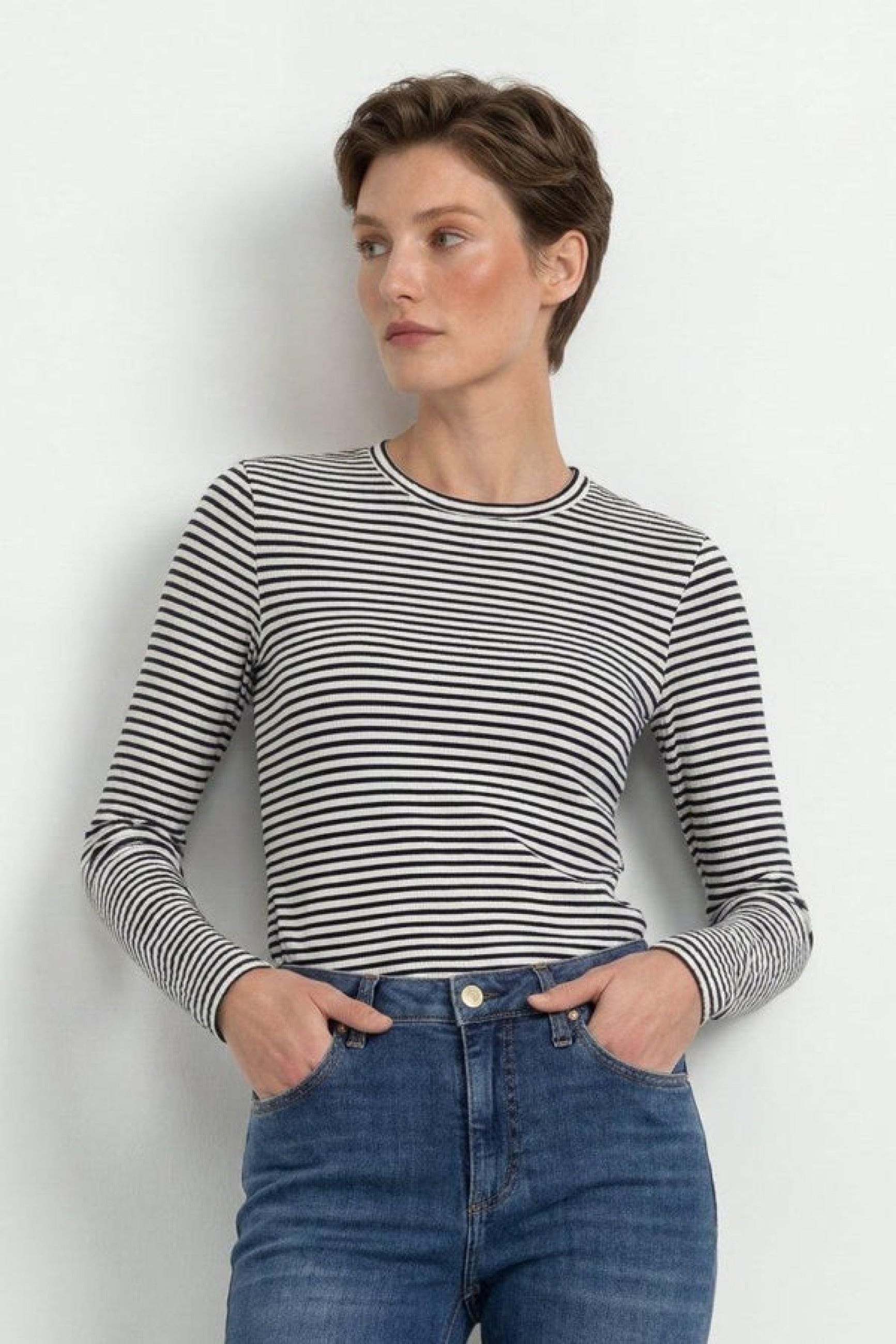 Longsleeve mit Glitzerstreifen