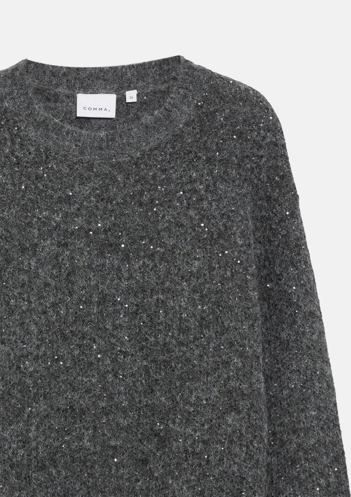 Comma Strickpullover Grey/Black