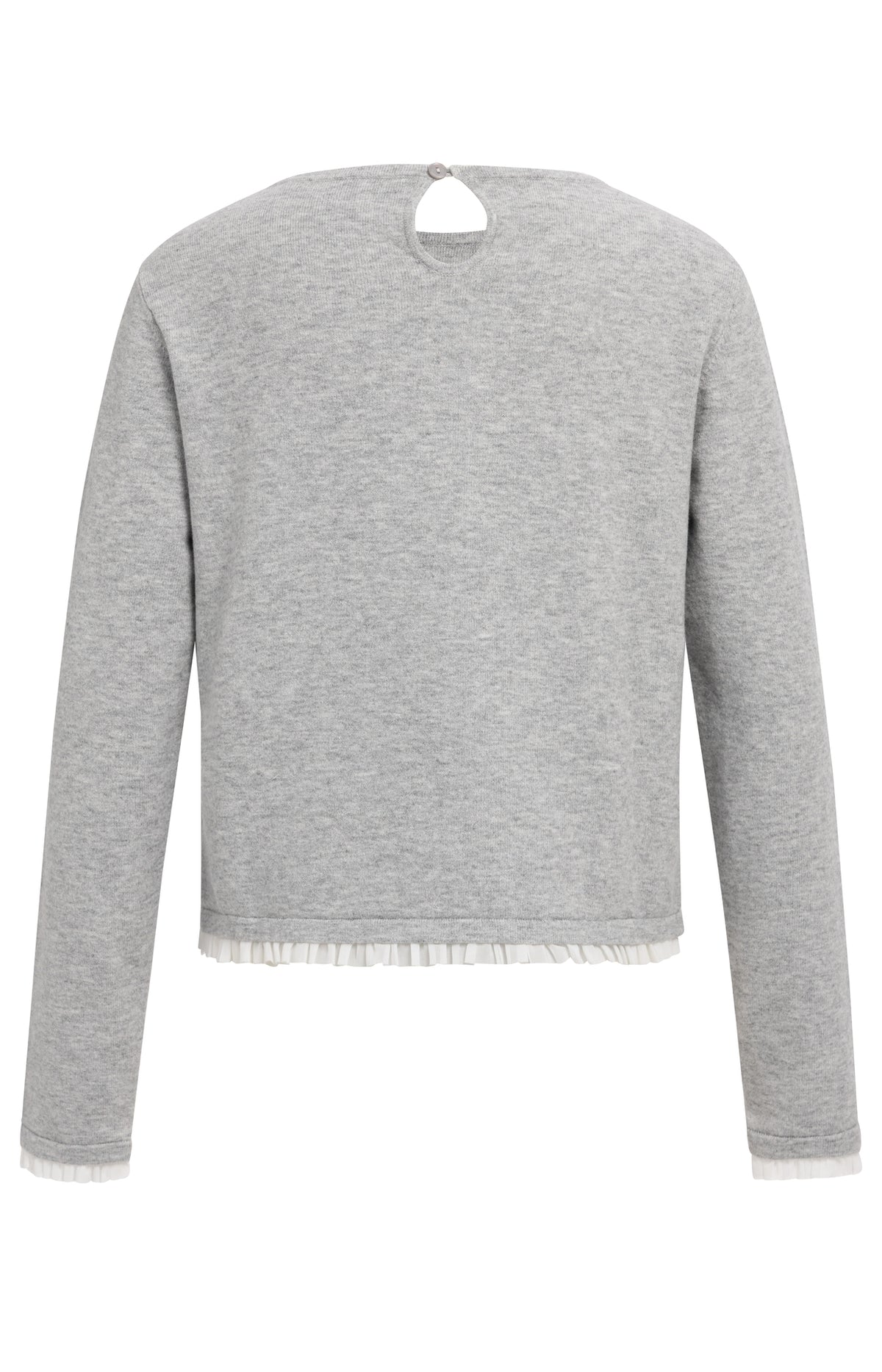 Feinstrick-Pullover mit Rüschenborten