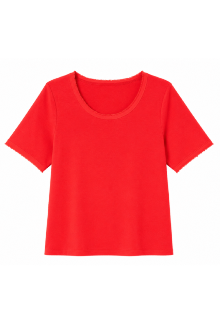 T-Shirt mit Fransensaum