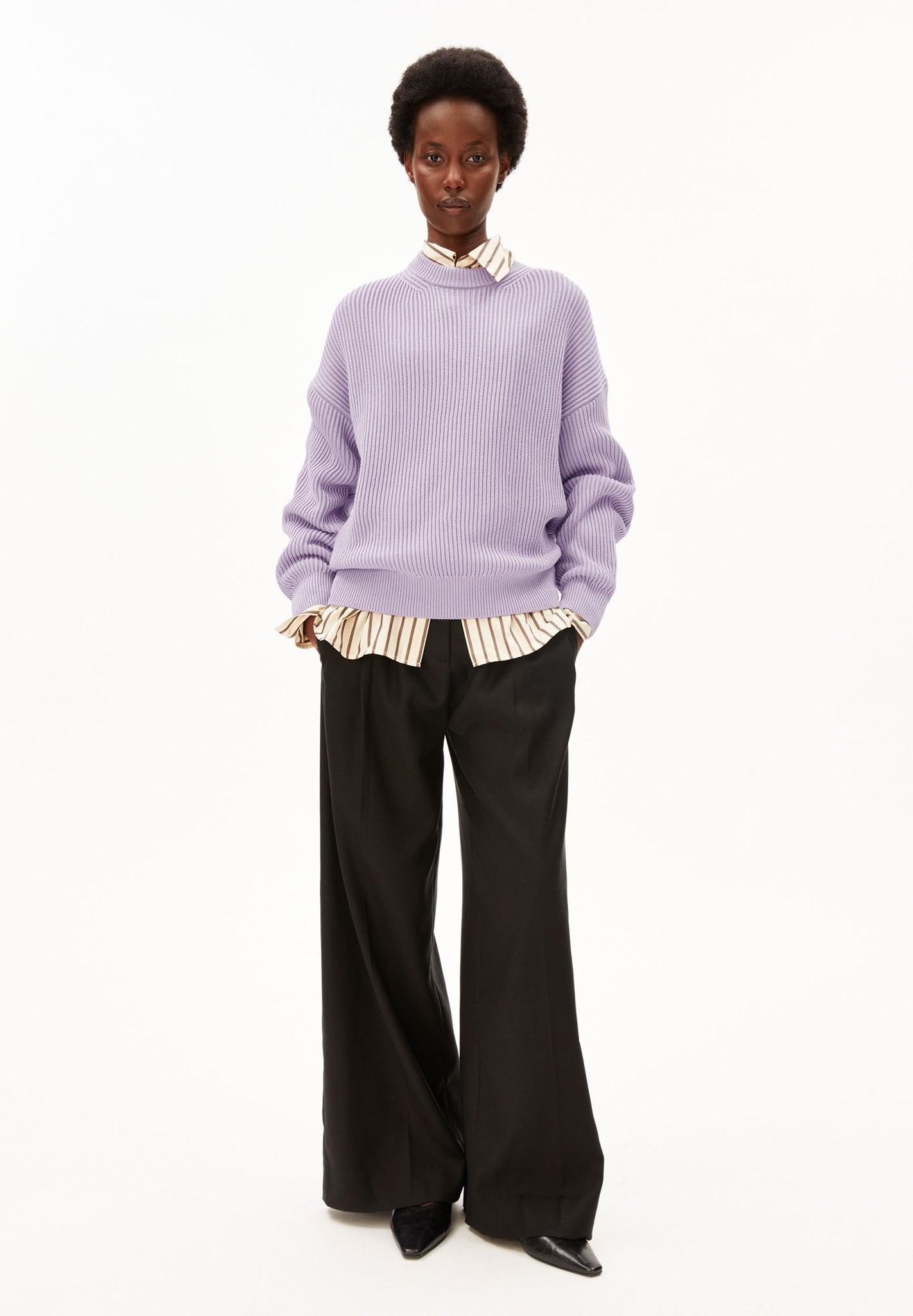 ARMEDANGELS Strickpullover Moonlit Lilac-Dark Moonlit Lilac