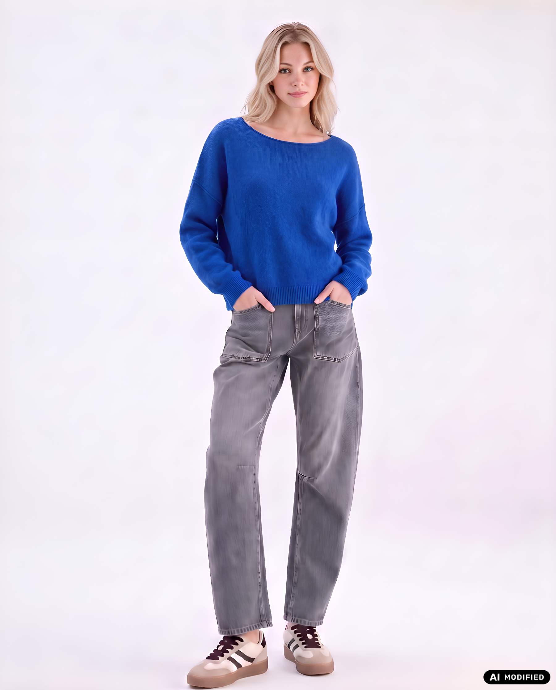 Strickpullover mit Rollkanten