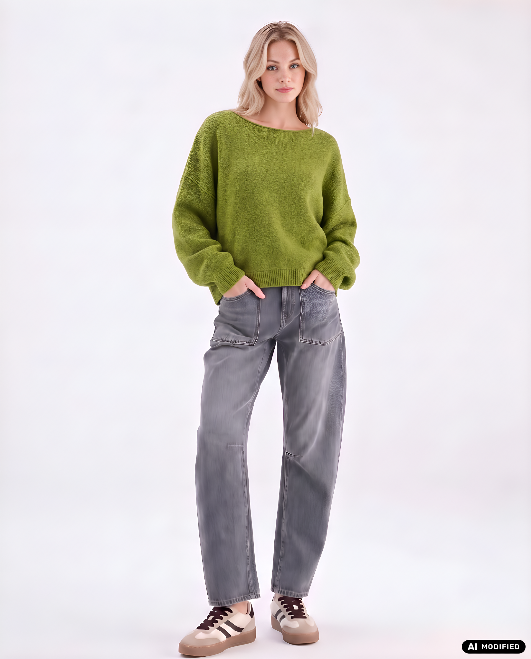 Strickpullover mit Rollkanten