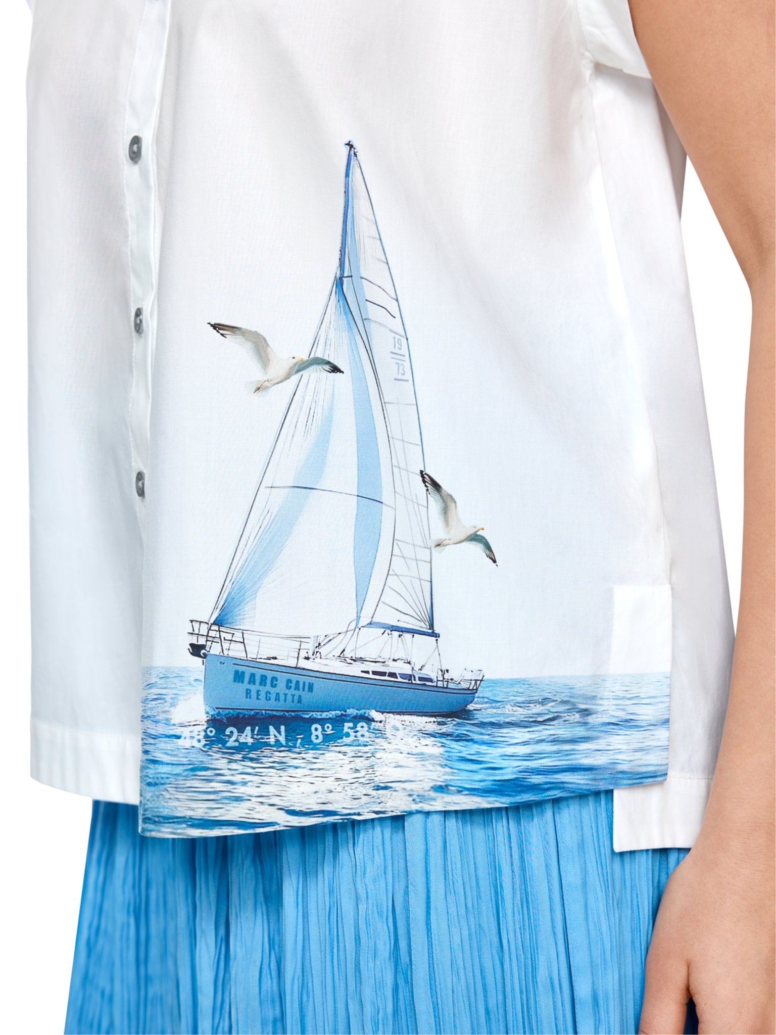 Bluse mit maritimem Print