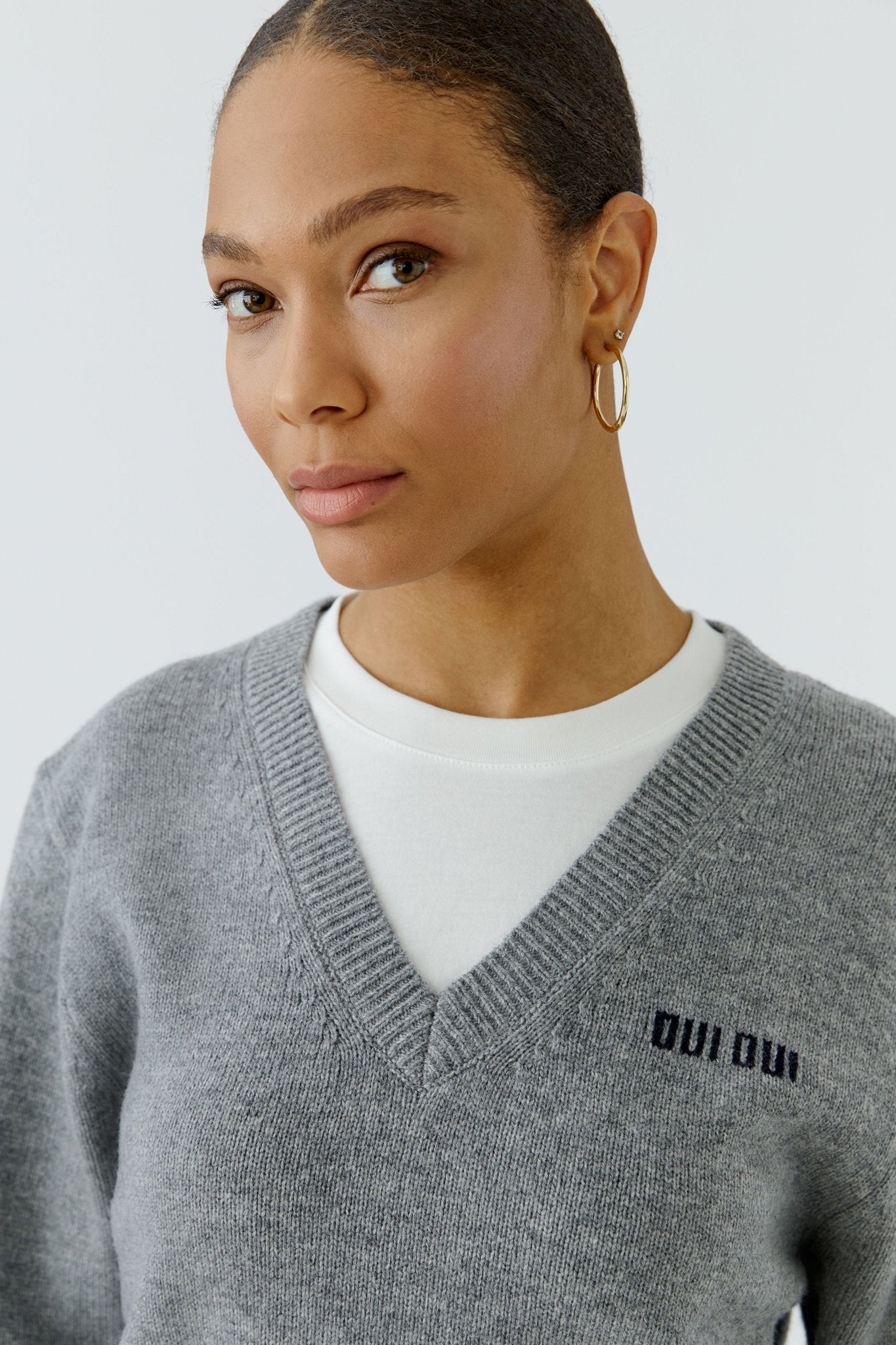 Strickpullover mit V-Ausschnitt