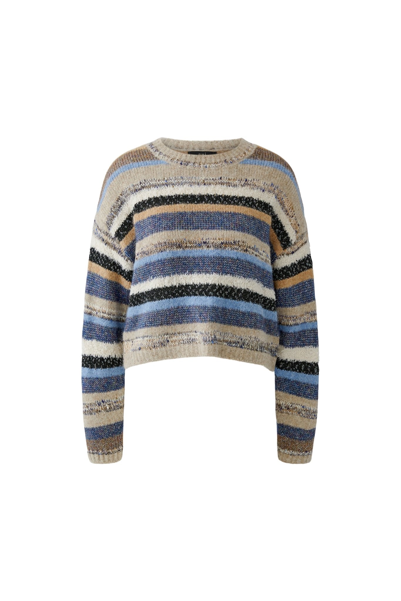 Flauschiger Pullover mit Streifen