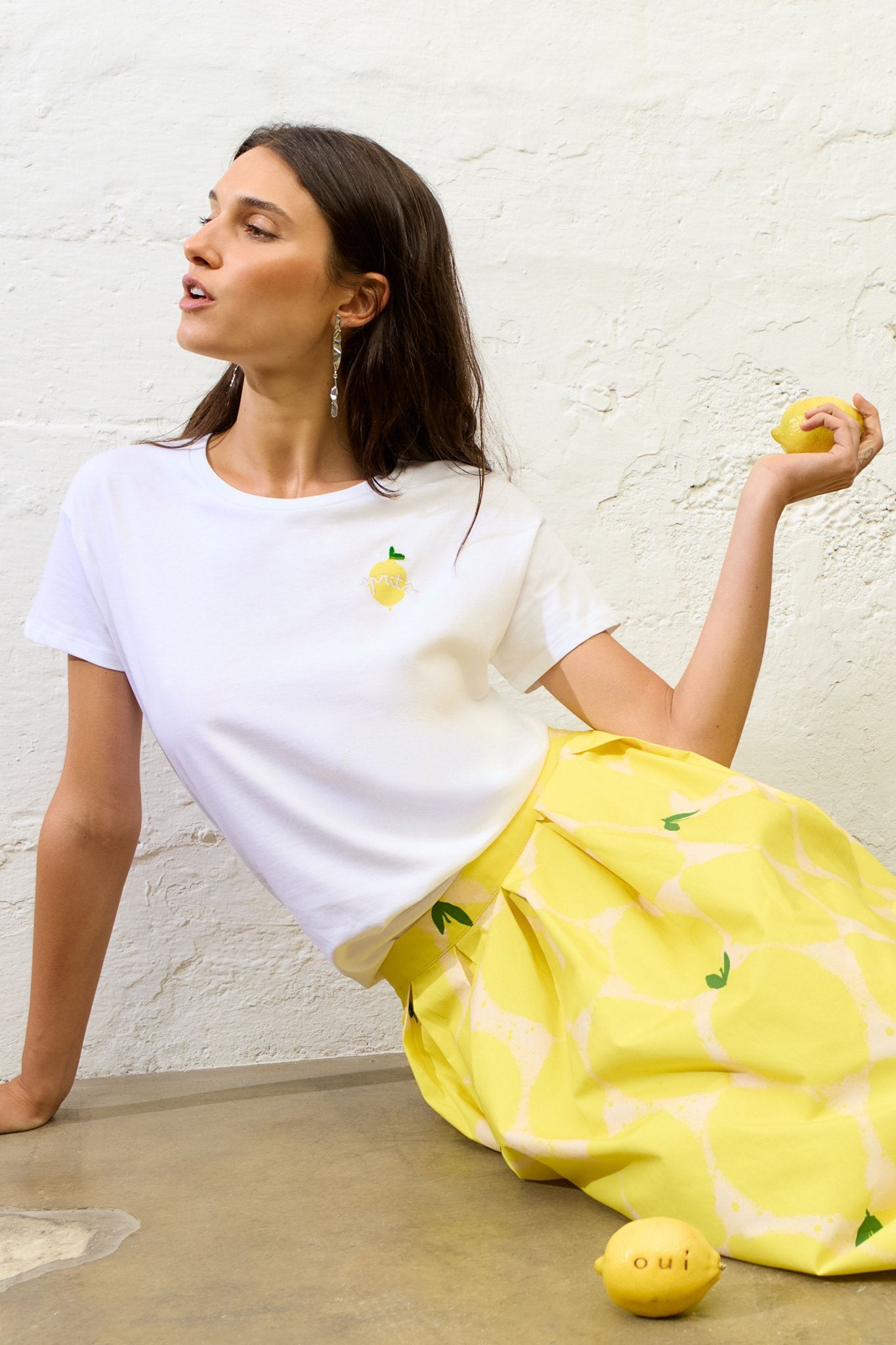 T-Shirt mit Zitronen-Print