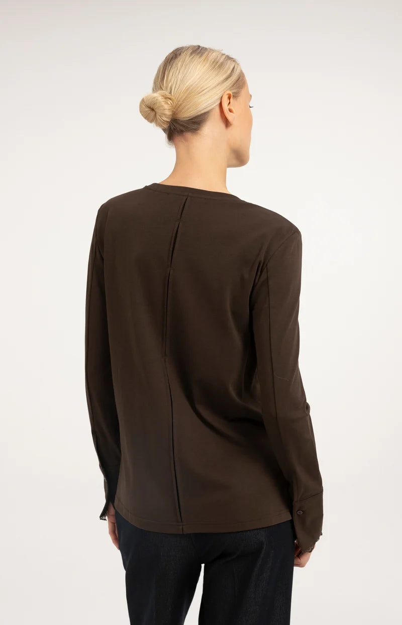 Longsleeve mit Spitzenbündchen