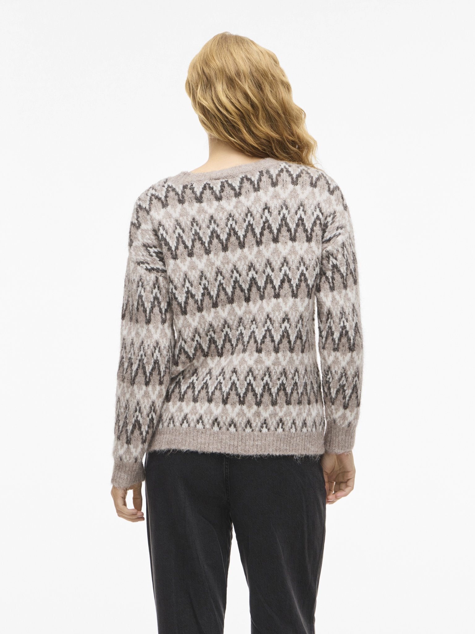 VILA Strickpullover Natural Melange/Melange