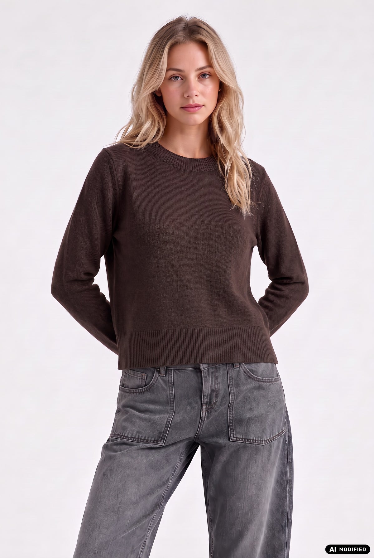 Strickpullover mit Saumschlitzen