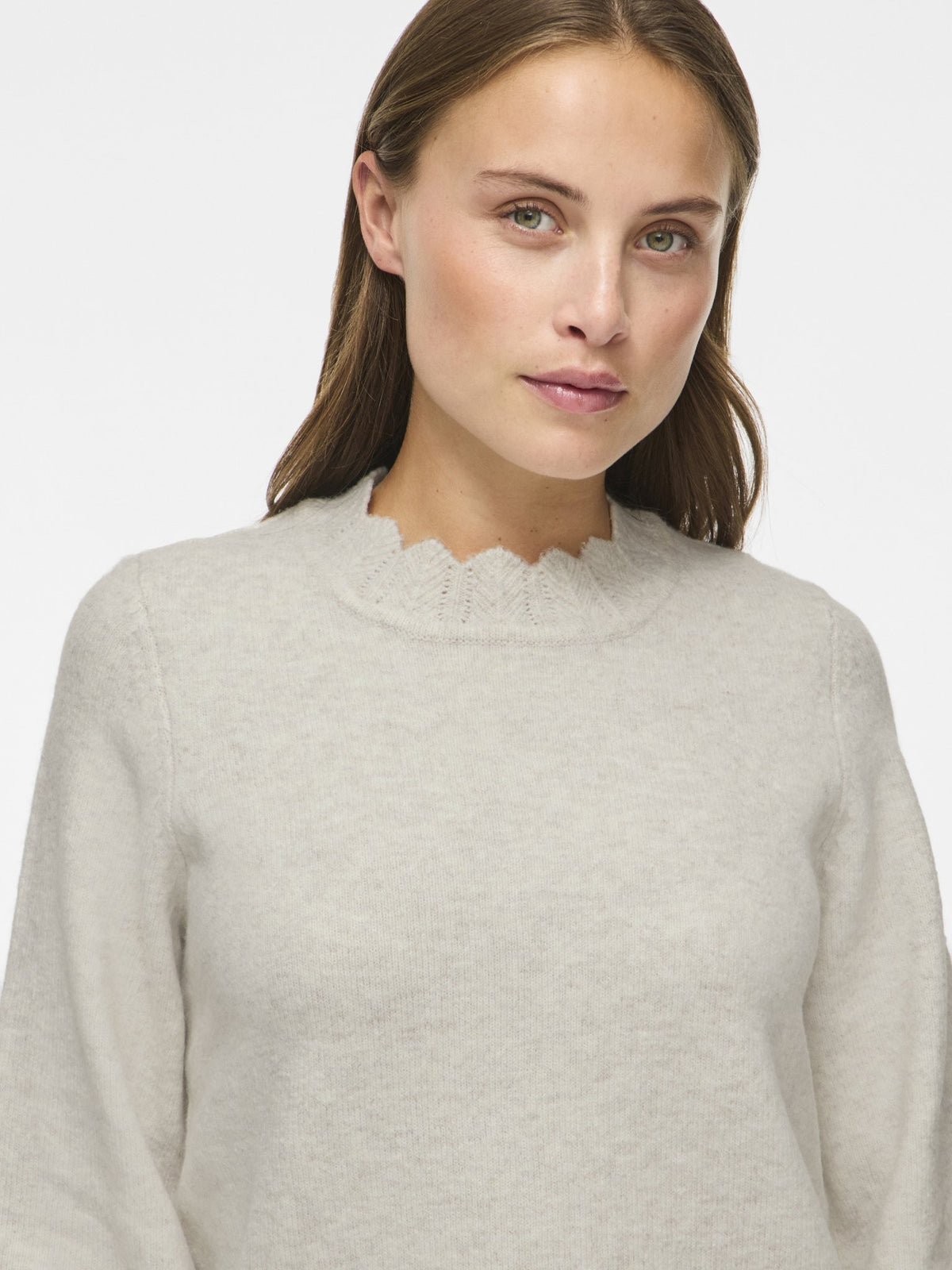 VILA Strickpullover Super Light Natural Melan