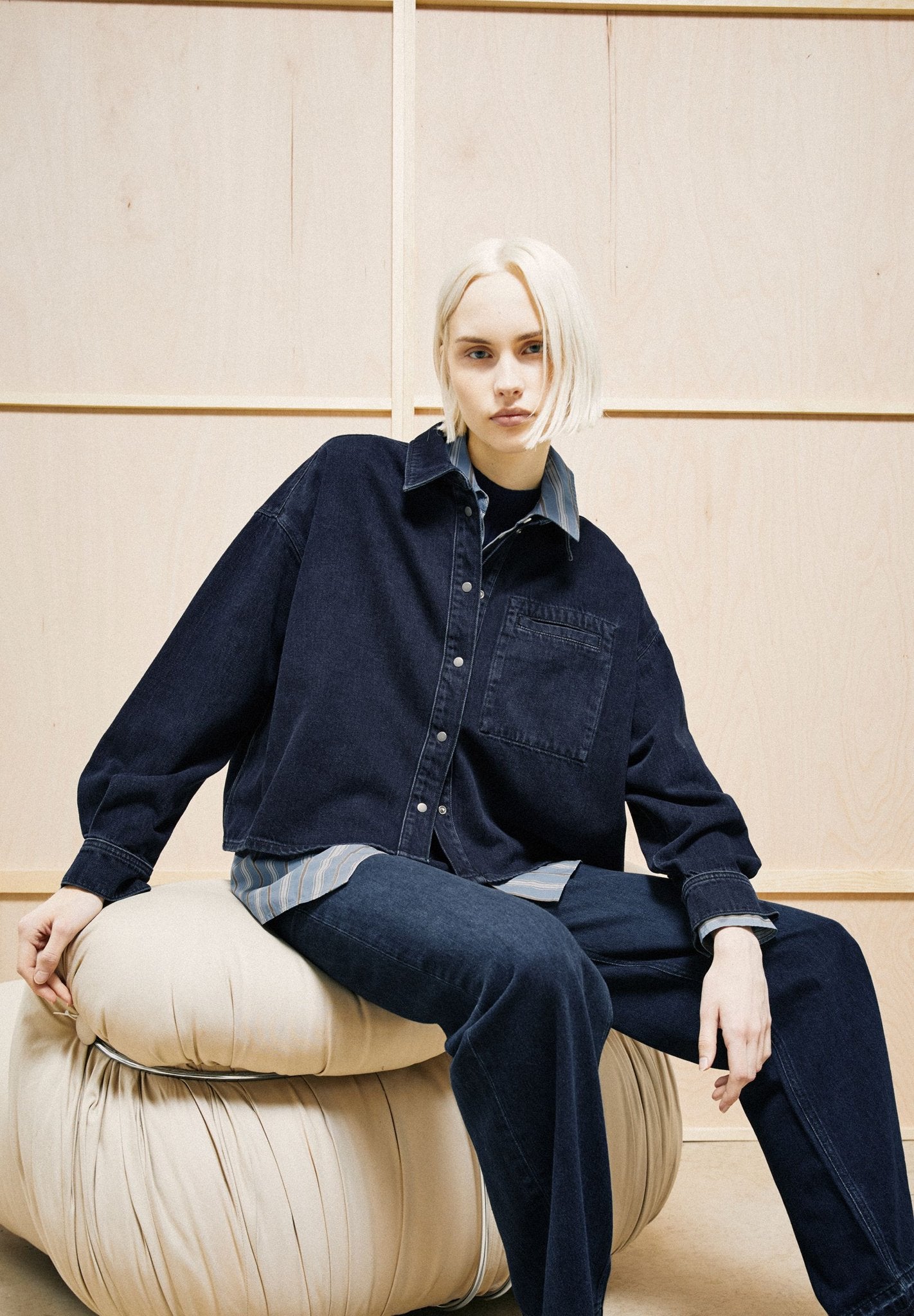 Denim-Bluse