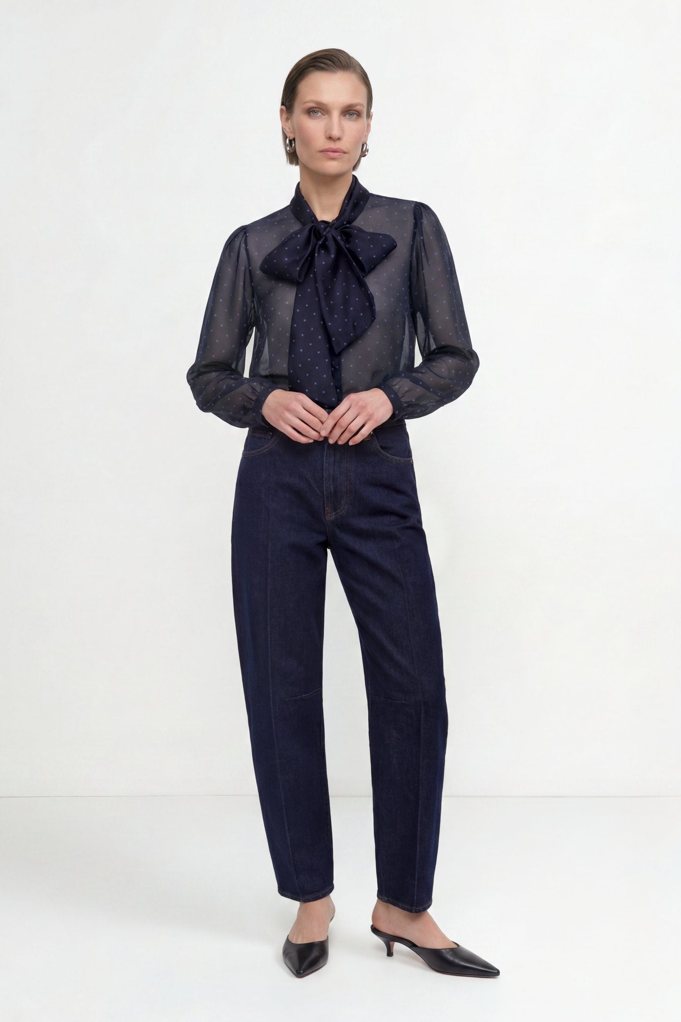 Chiffon-Bluse mit Schluppe
