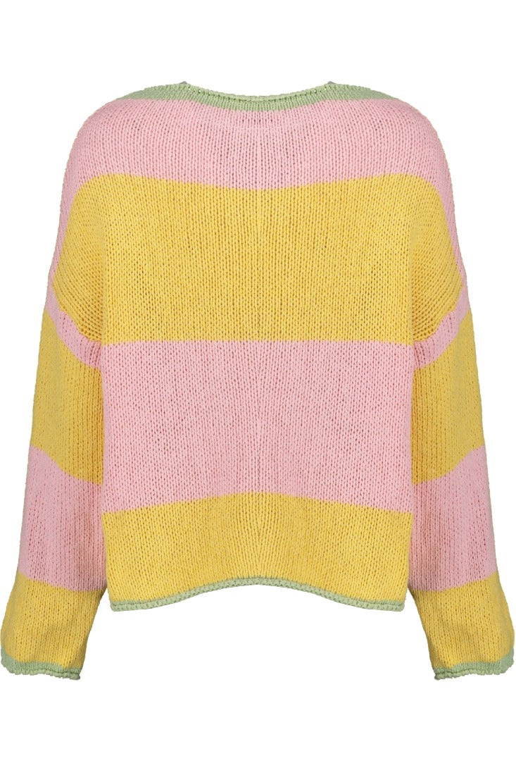 Goose Flash Strickpullover Rosa/Gelb