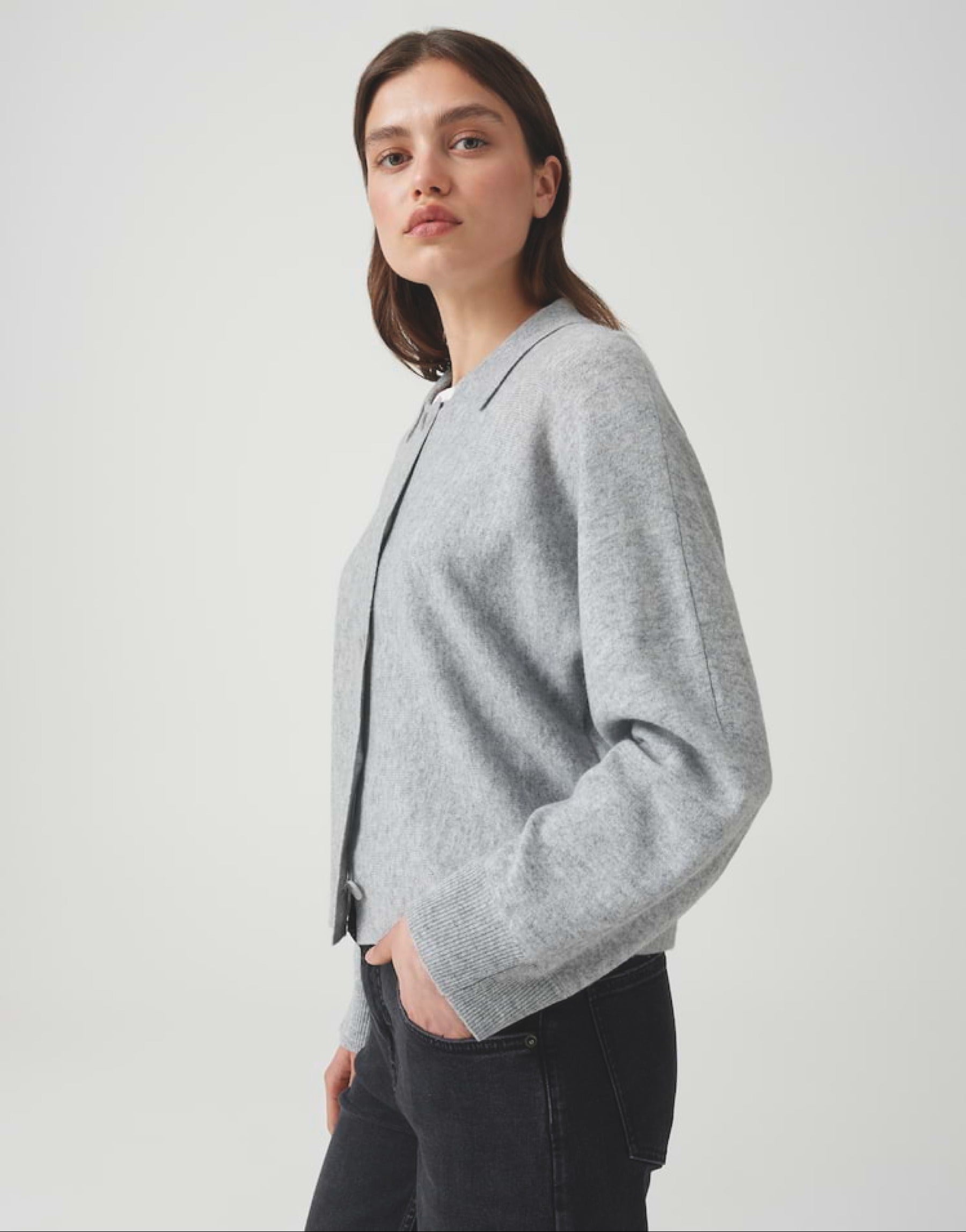 Strickcardigan aus reiner Wolle