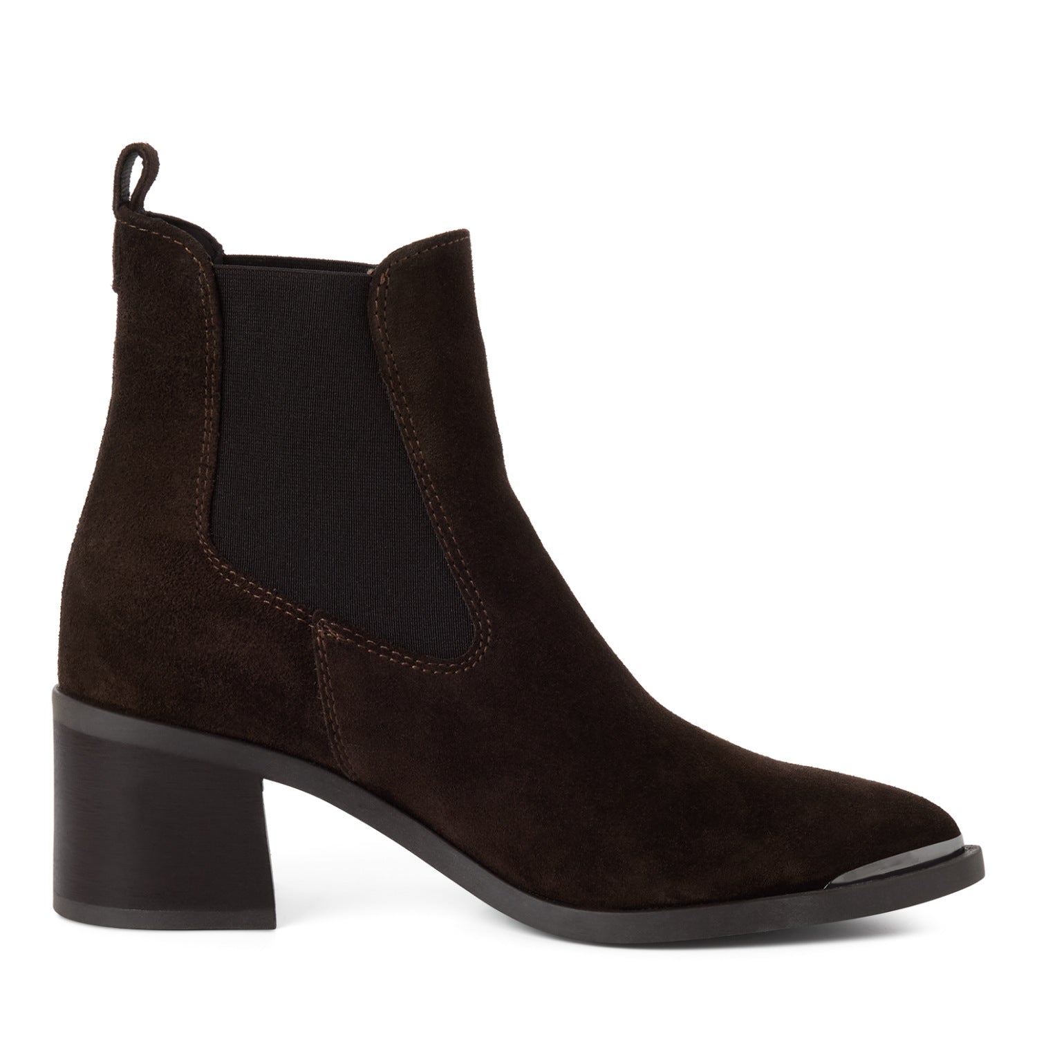 Leder Chelsae Boot mit Blockabsatz