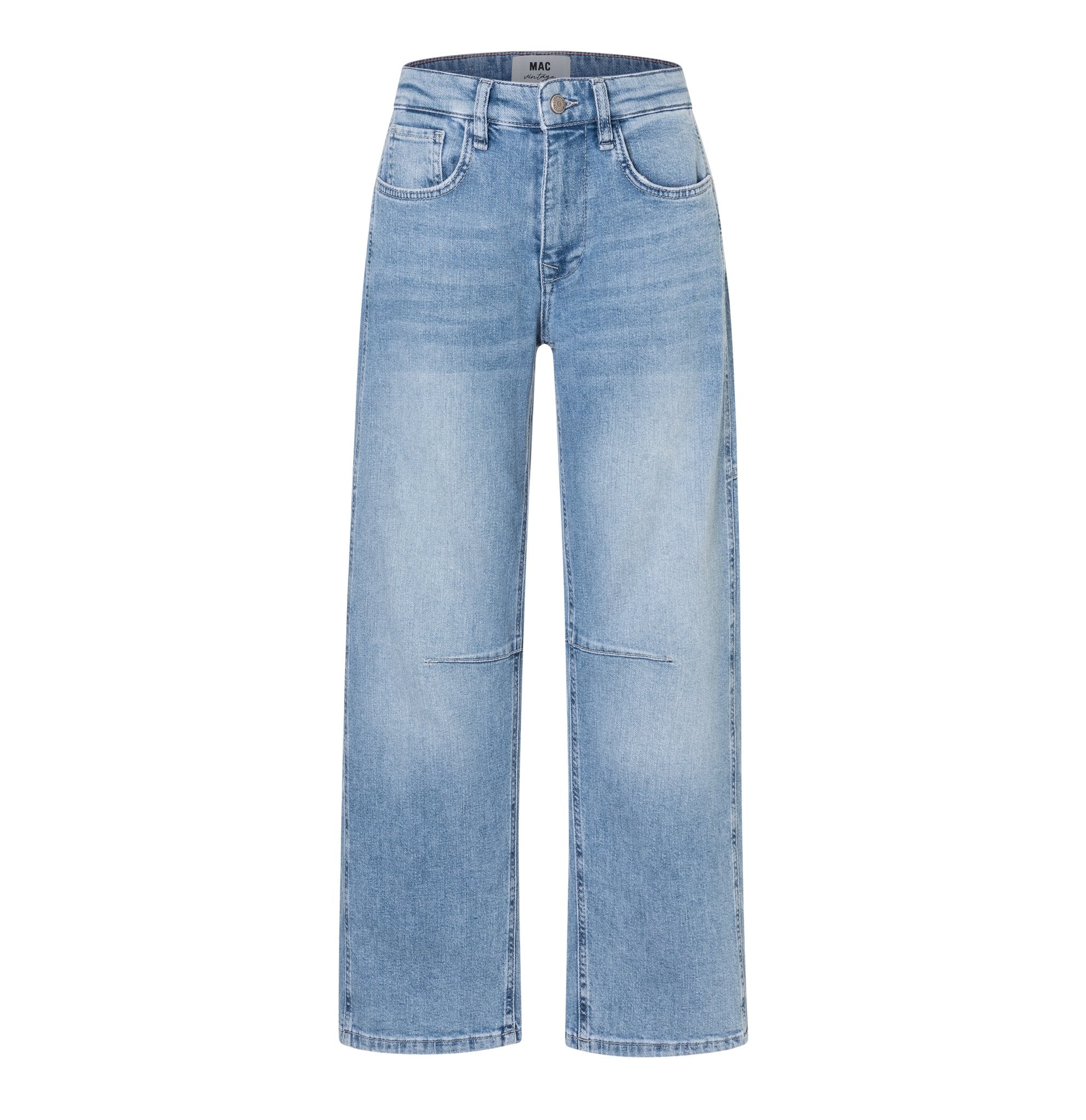 MAC Wide Leg Light Blue Random Washed